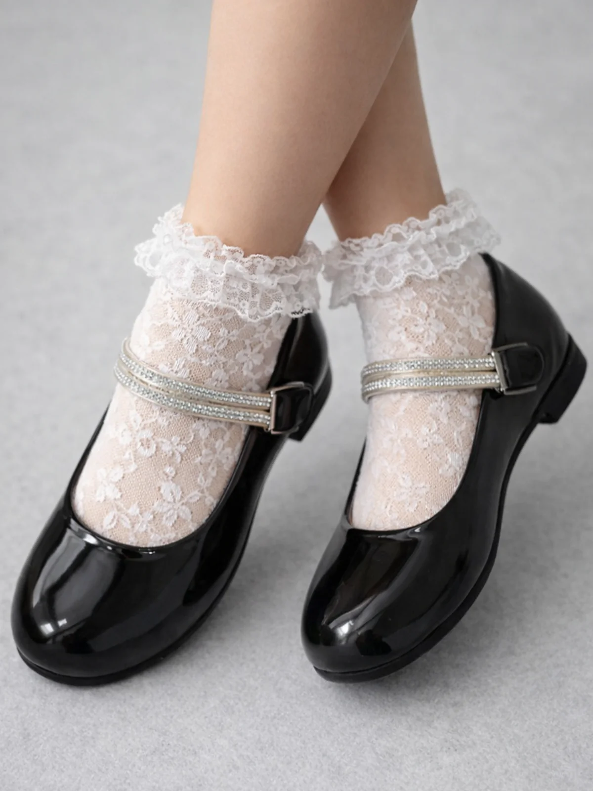 Diva Sparkle Strap Patent Mary Janes by Liv and Mia - Image 3