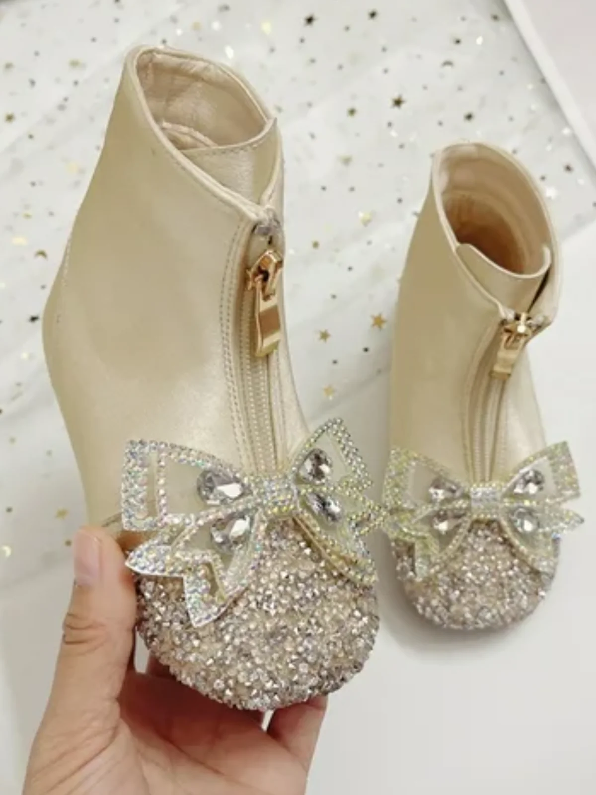 Bedazzled Beauty Crystal Bow Boots By Liv and Mia - Image 3