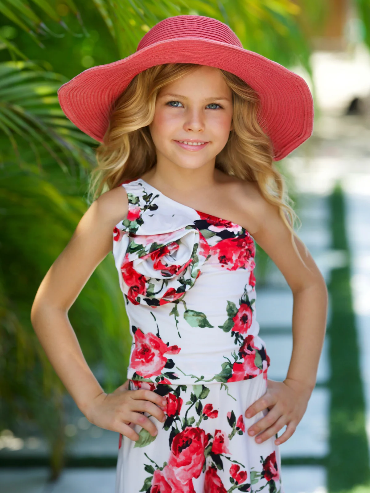 Rose Garden One Shoulder Top and Palazzo Pants Set - Image 2