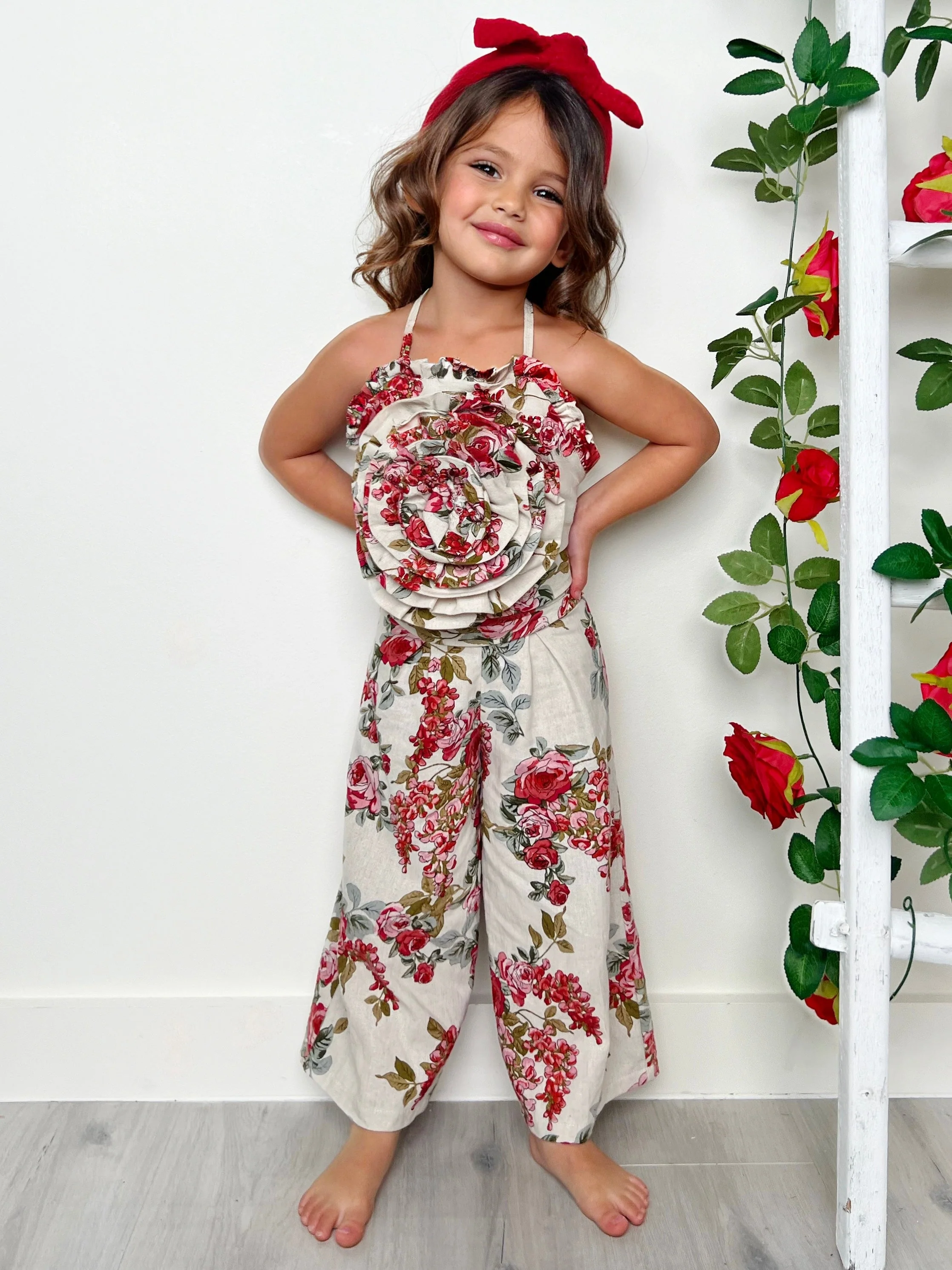 Ready, Set, Bloom Rose Top and Floral Palazzo Pants Set - Image 5