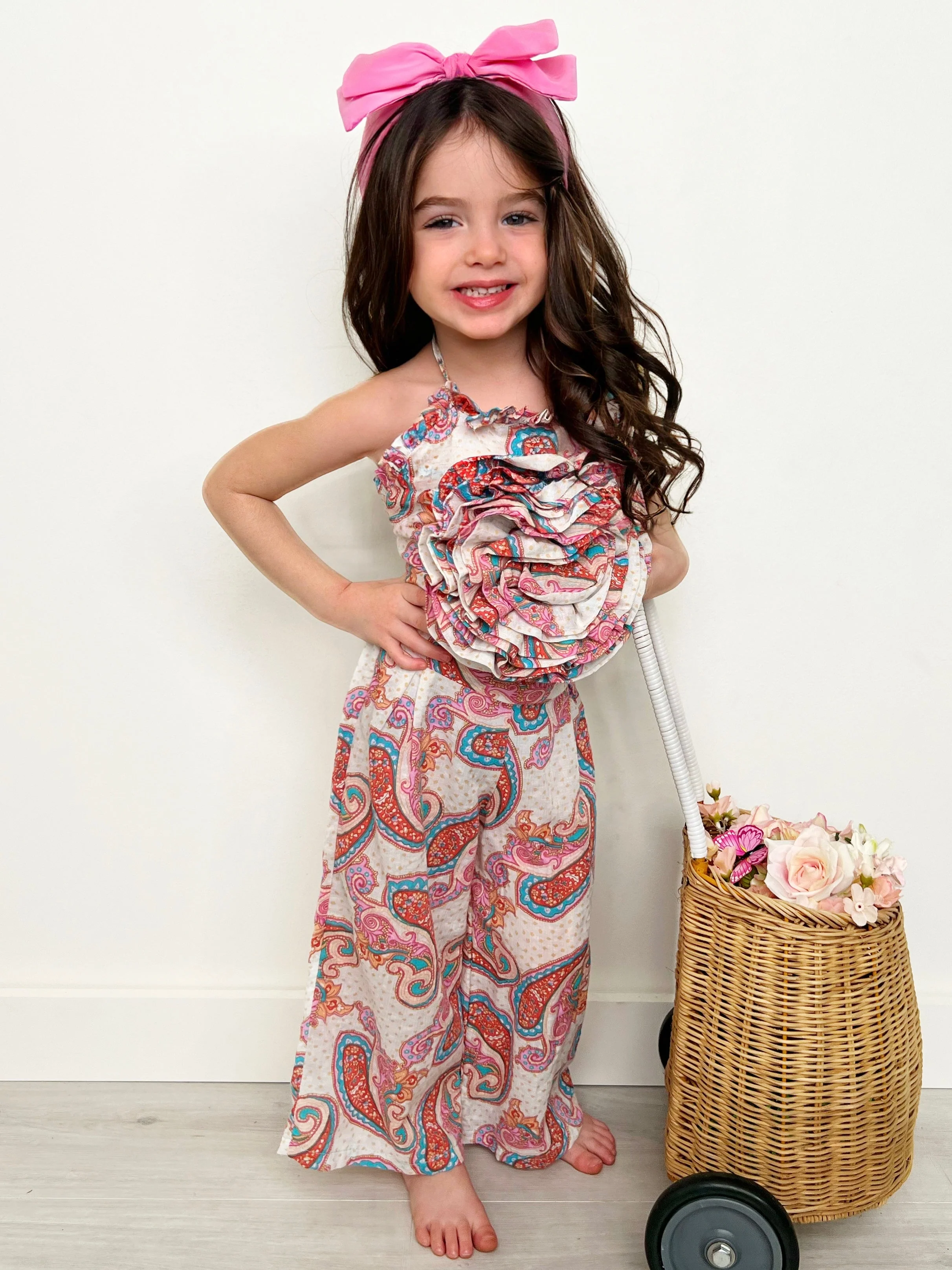 Born To Bloom Rose Top and Paisley Palazzo Pants Set - Image 7