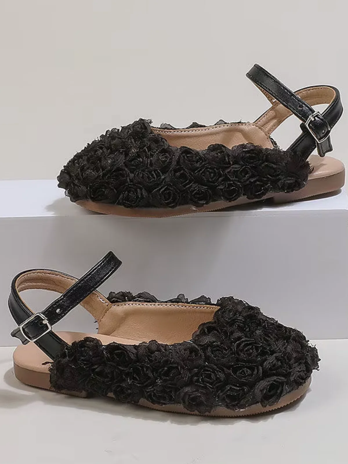 Pure Blossom Lace Floral Strap Flats - Image 2