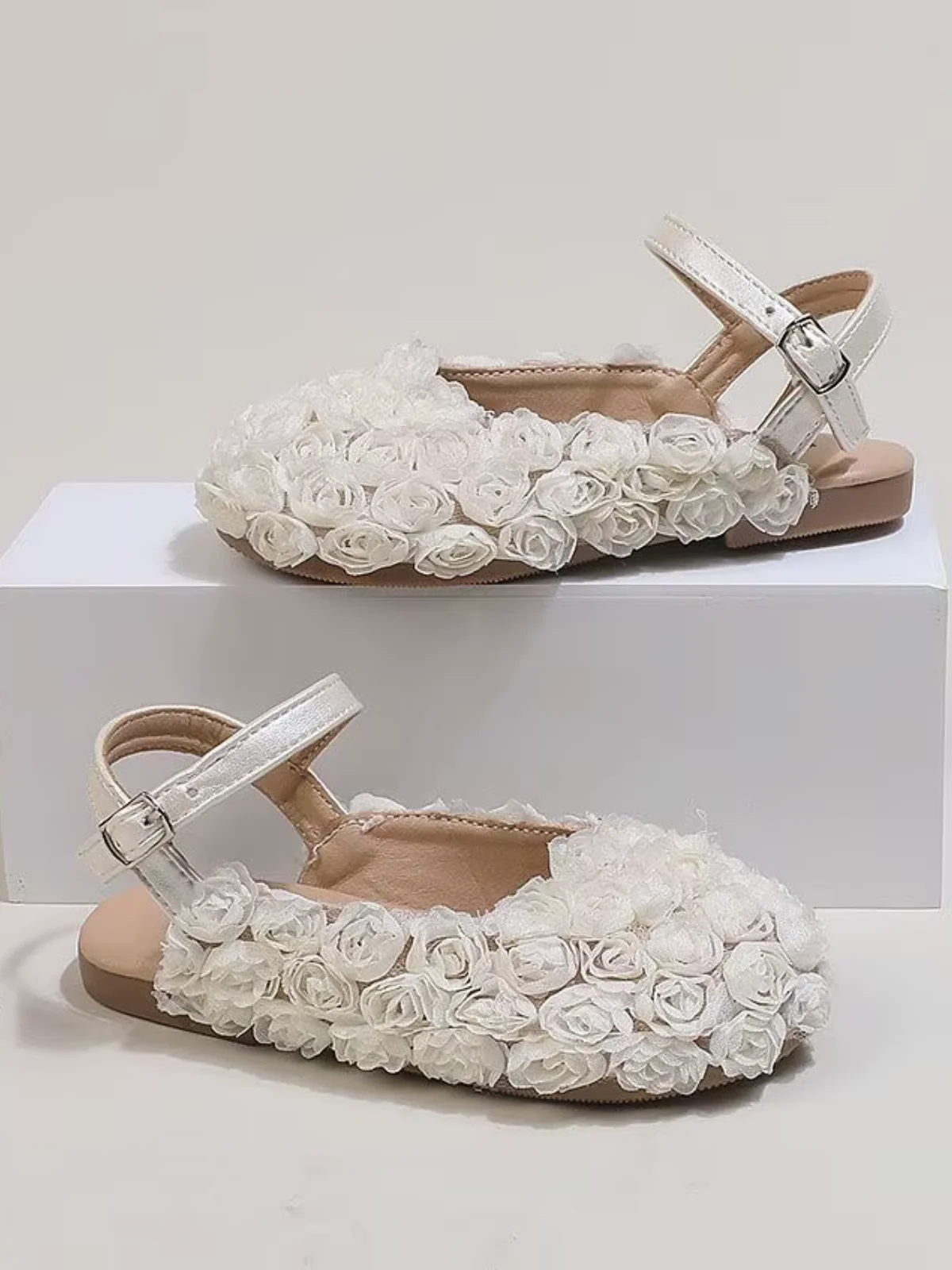 Pure Blossom Lace Floral Strap Flats - Image 3