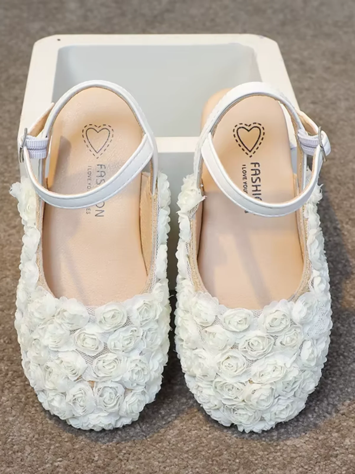 Pure Blossom Lace Floral Strap Flats - Image 8
