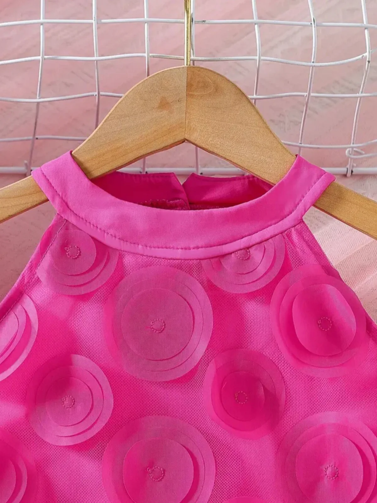 Rosy Swirl Fuchsia Sleeveless Dress - Image 5