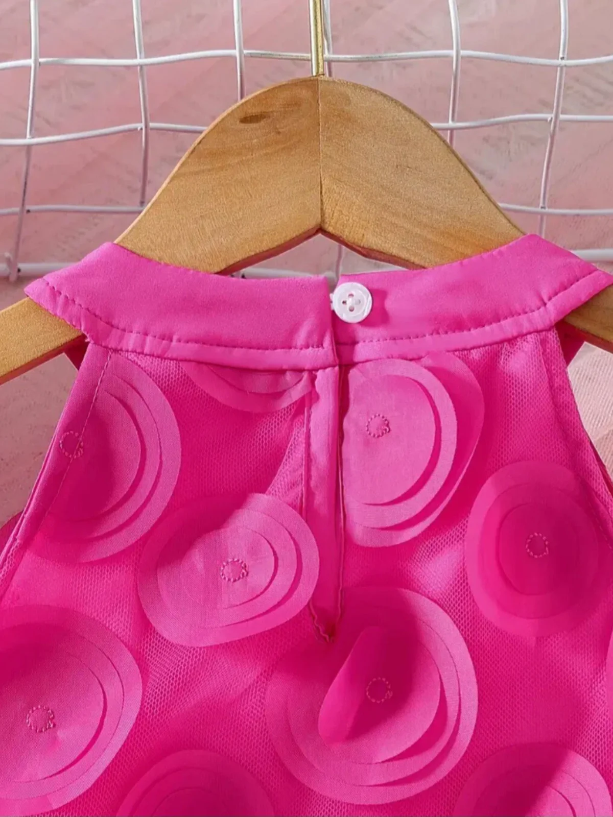 Rosy Swirl Fuchsia Sleeveless Dress - Image 6