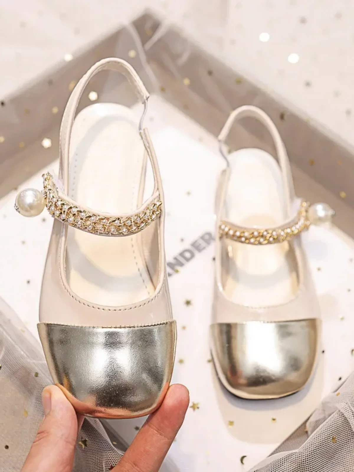 Royal Charm Pearl & Rhinestone Princess Shoes - Image 2