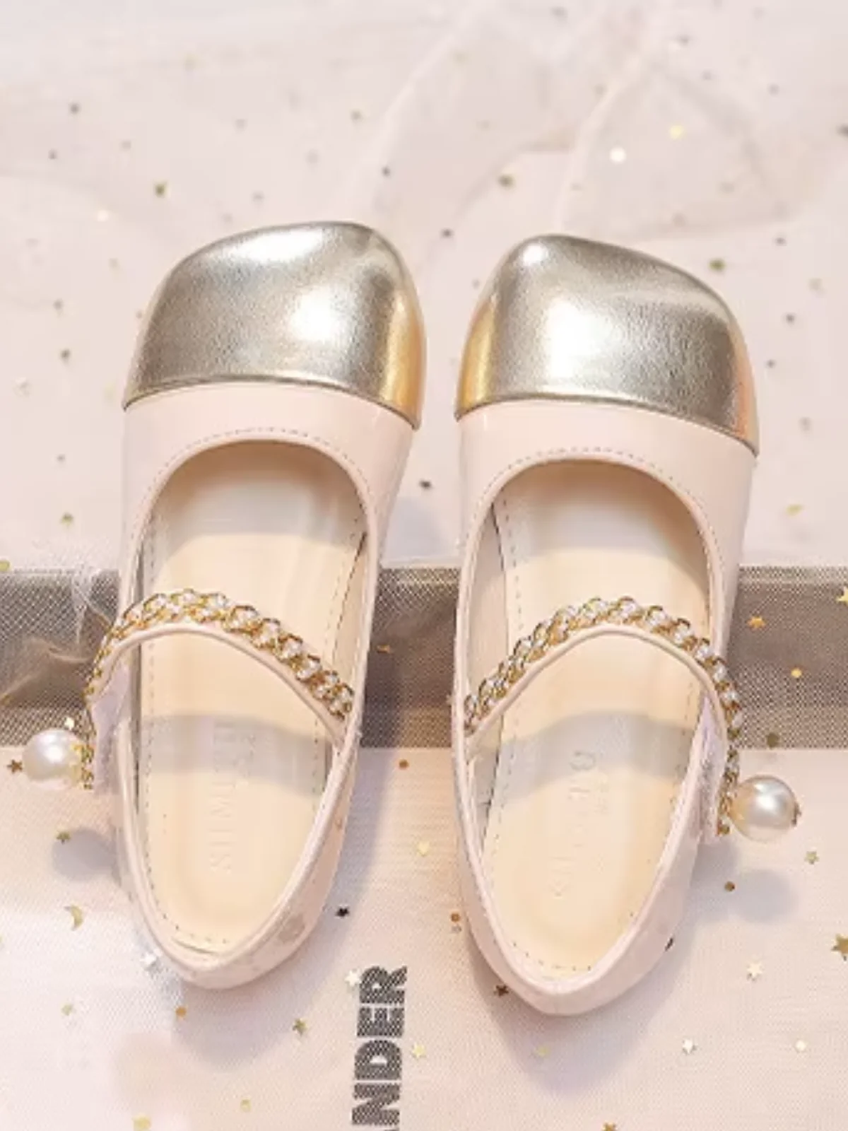 Royal Charm Pearl & Rhinestone Princess Shoes - Image 3