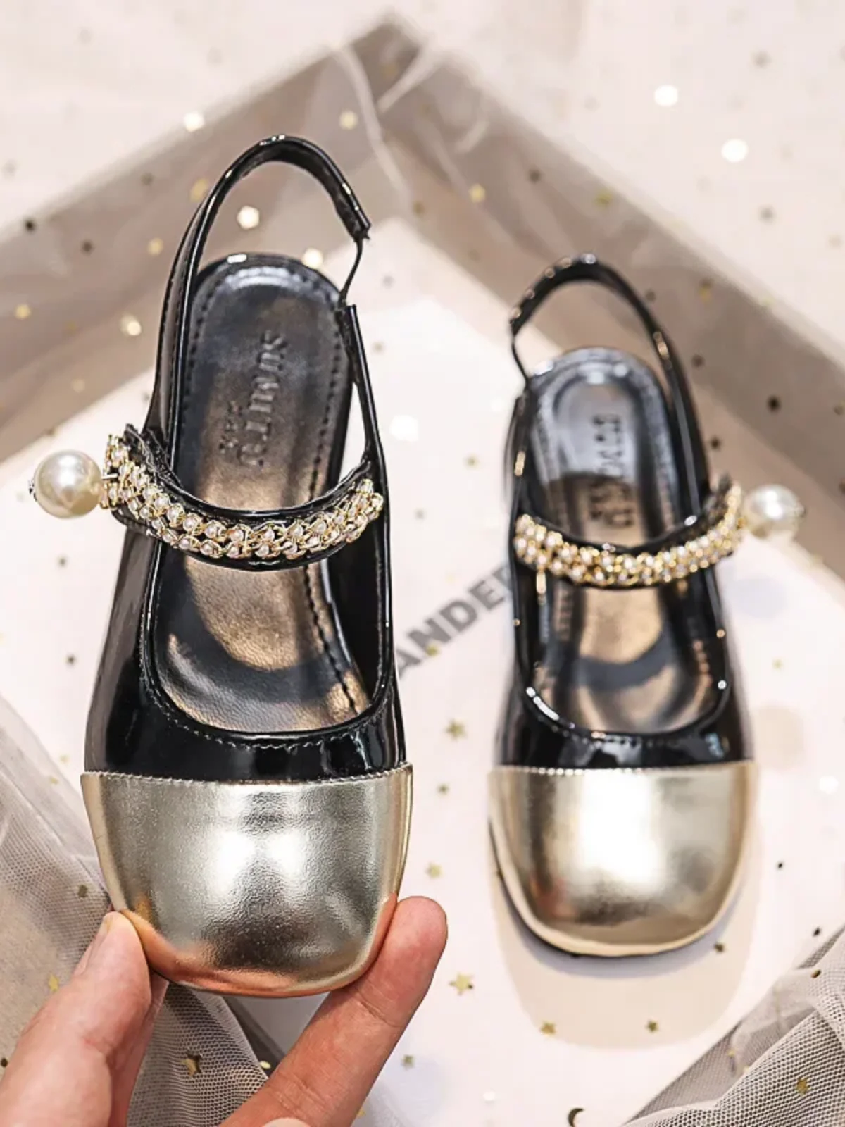 Royal Charm Pearl & Rhinestone Princess Shoes - Image 4