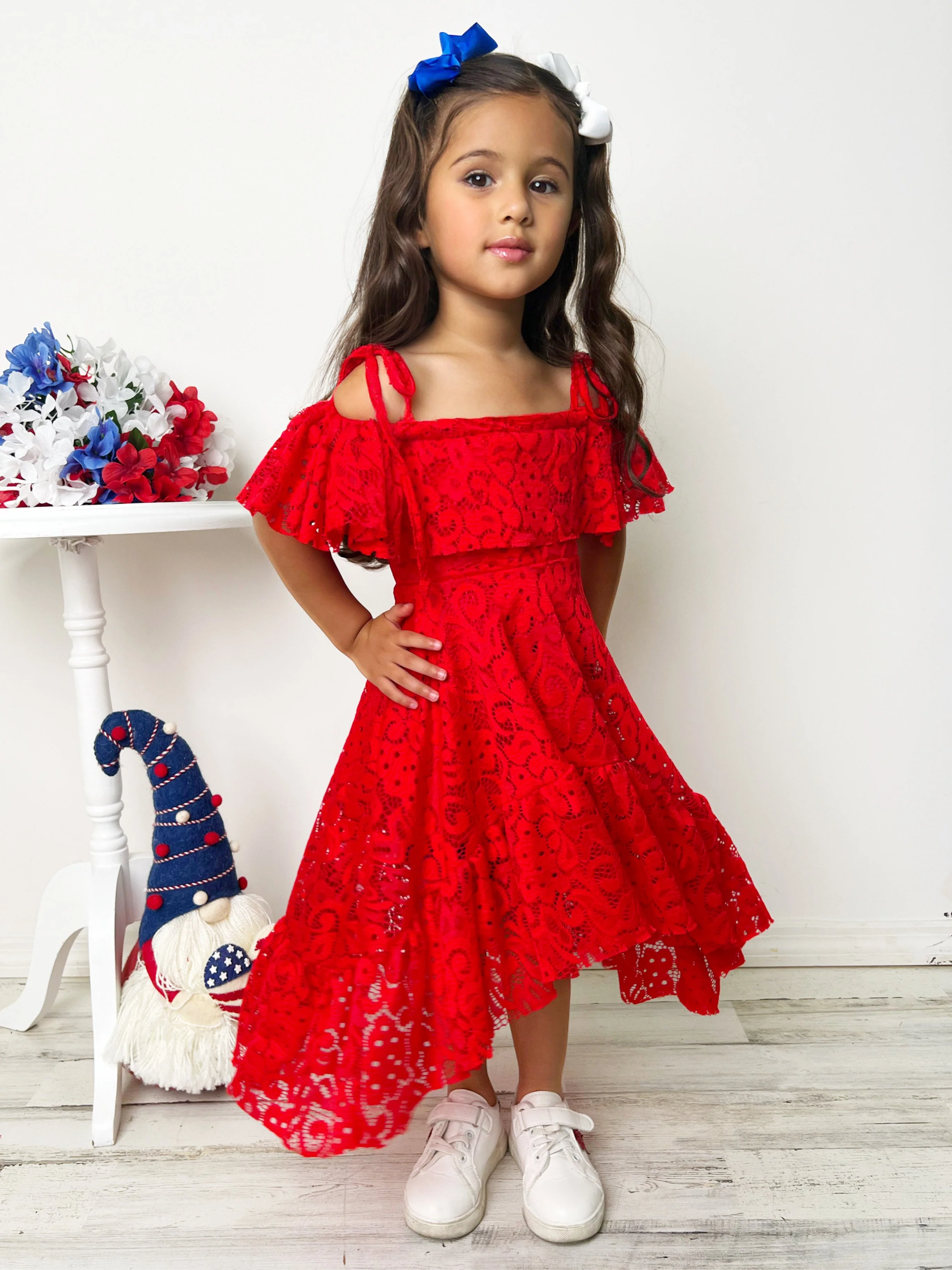 Ruby Red Cold Shoulder Maxi Sundress - Image 4