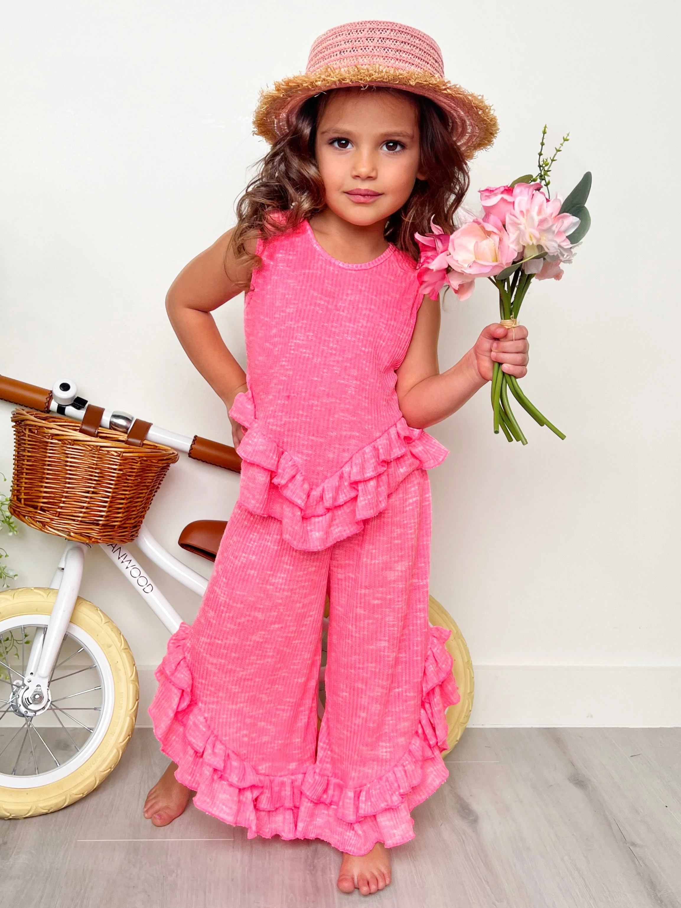 Sway My Way Pink Ruffle Pants Set - Image 5