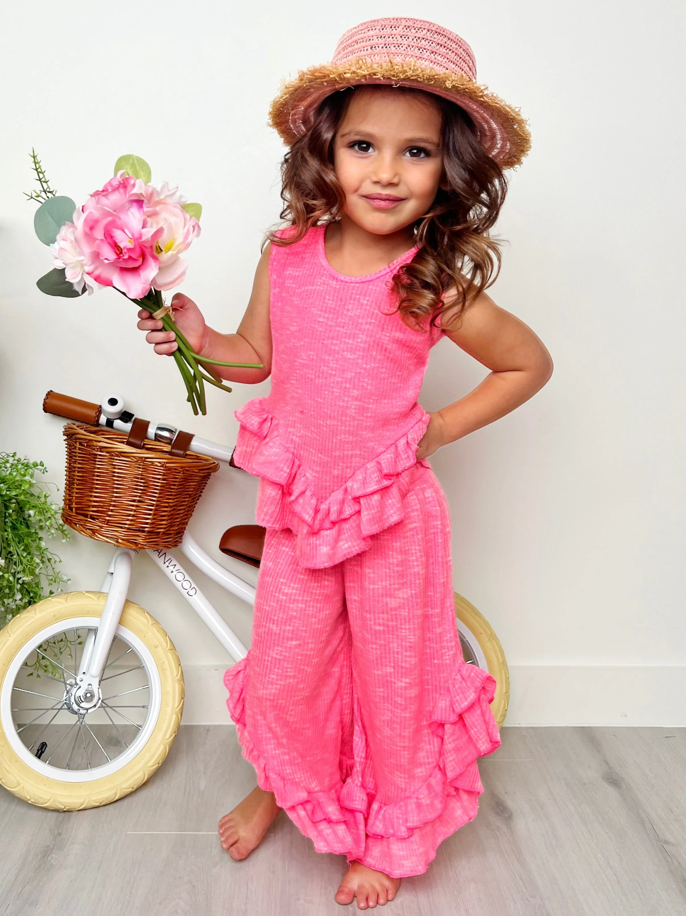 Sway My Way Pink Ruffle Pants Set - Image 6