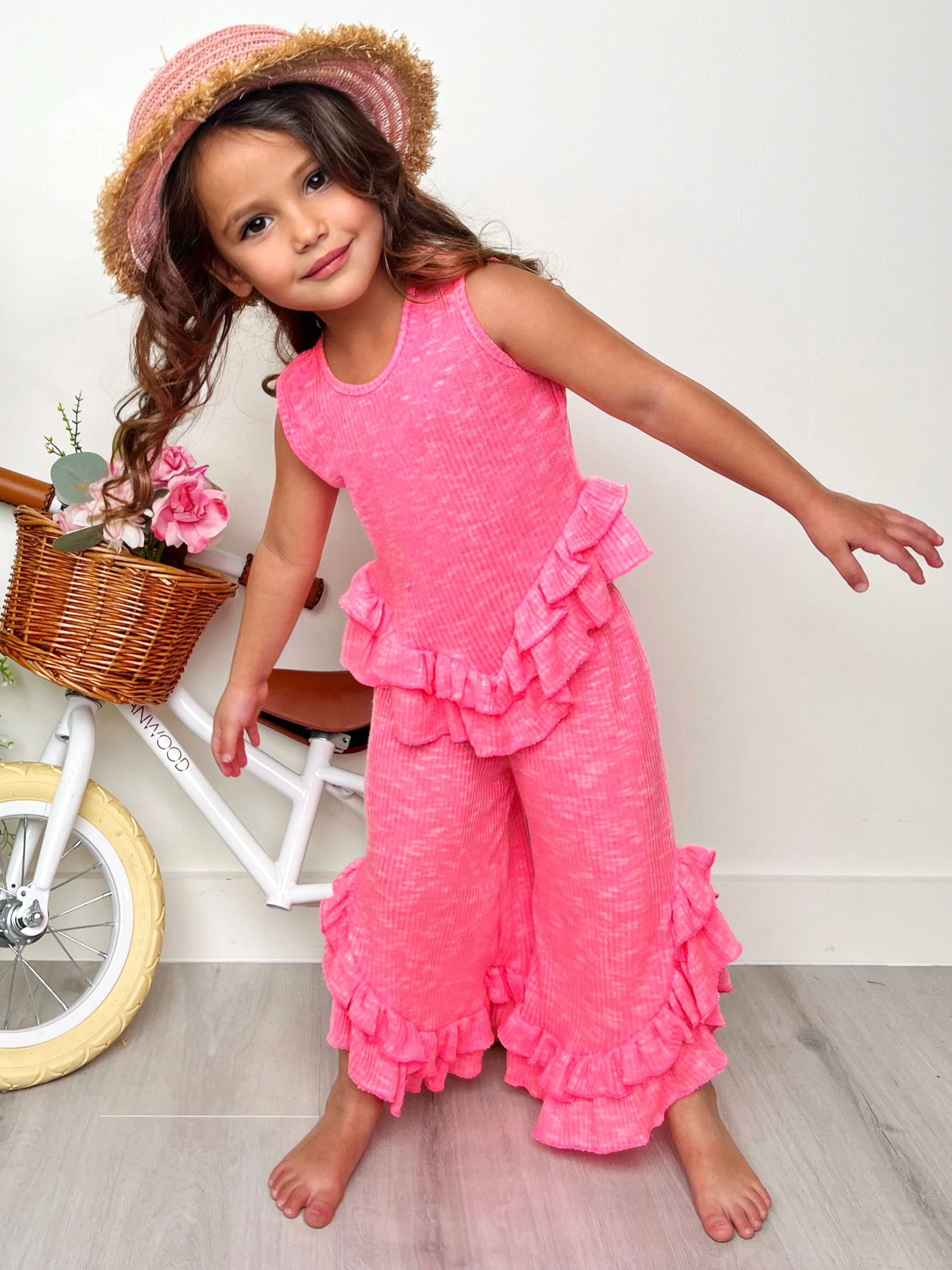 Sway My Way Pink Ruffle Pants Set - Image 7