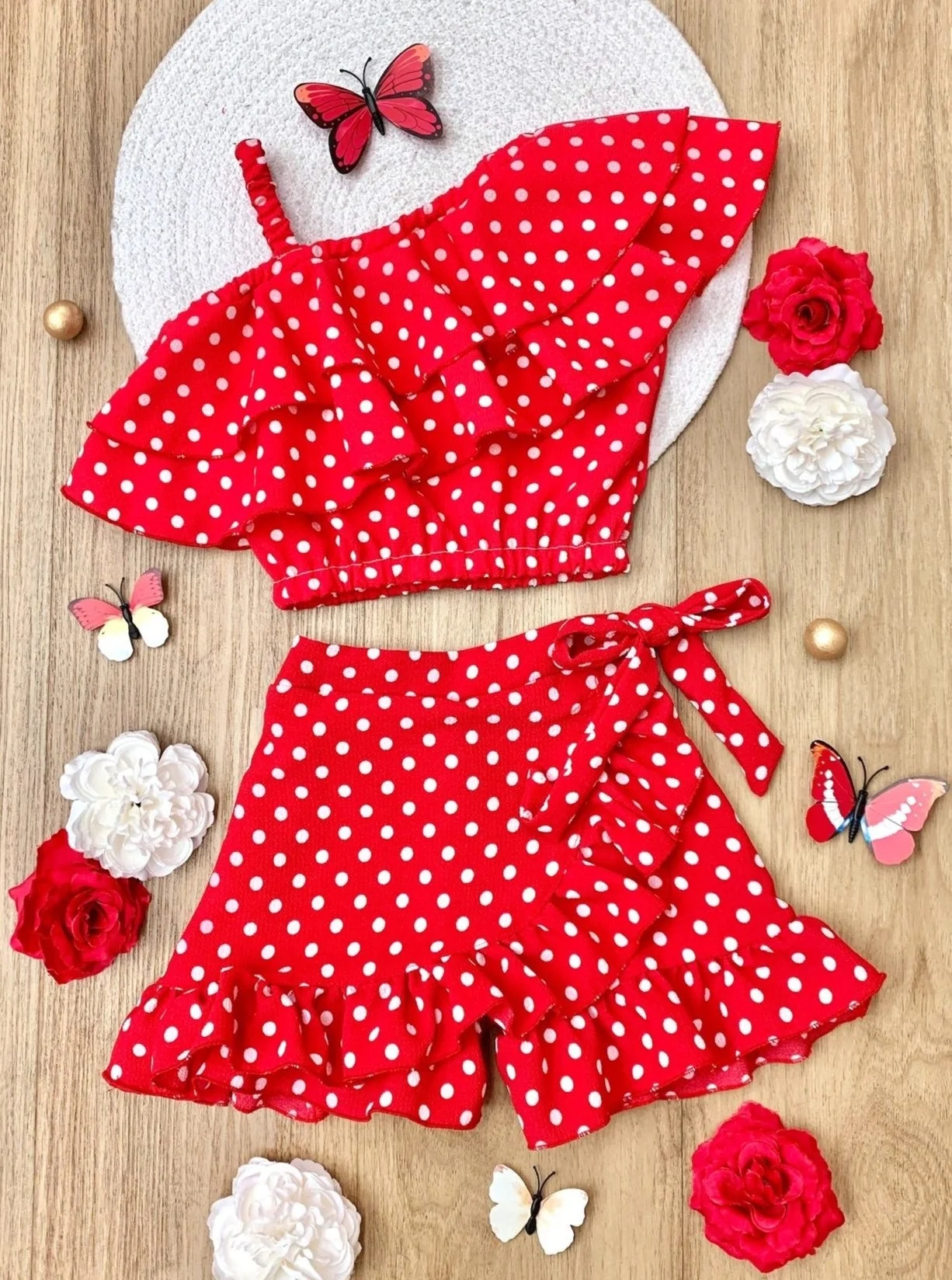 Come Out To Slay Ruffled Wrap Skort Set - Image 4