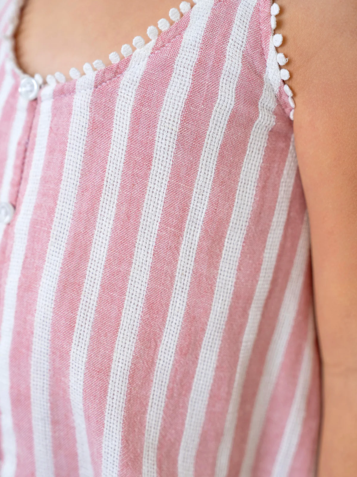 Sandy Stripes Cotton Sleeveless Top and Short Set - Image 2