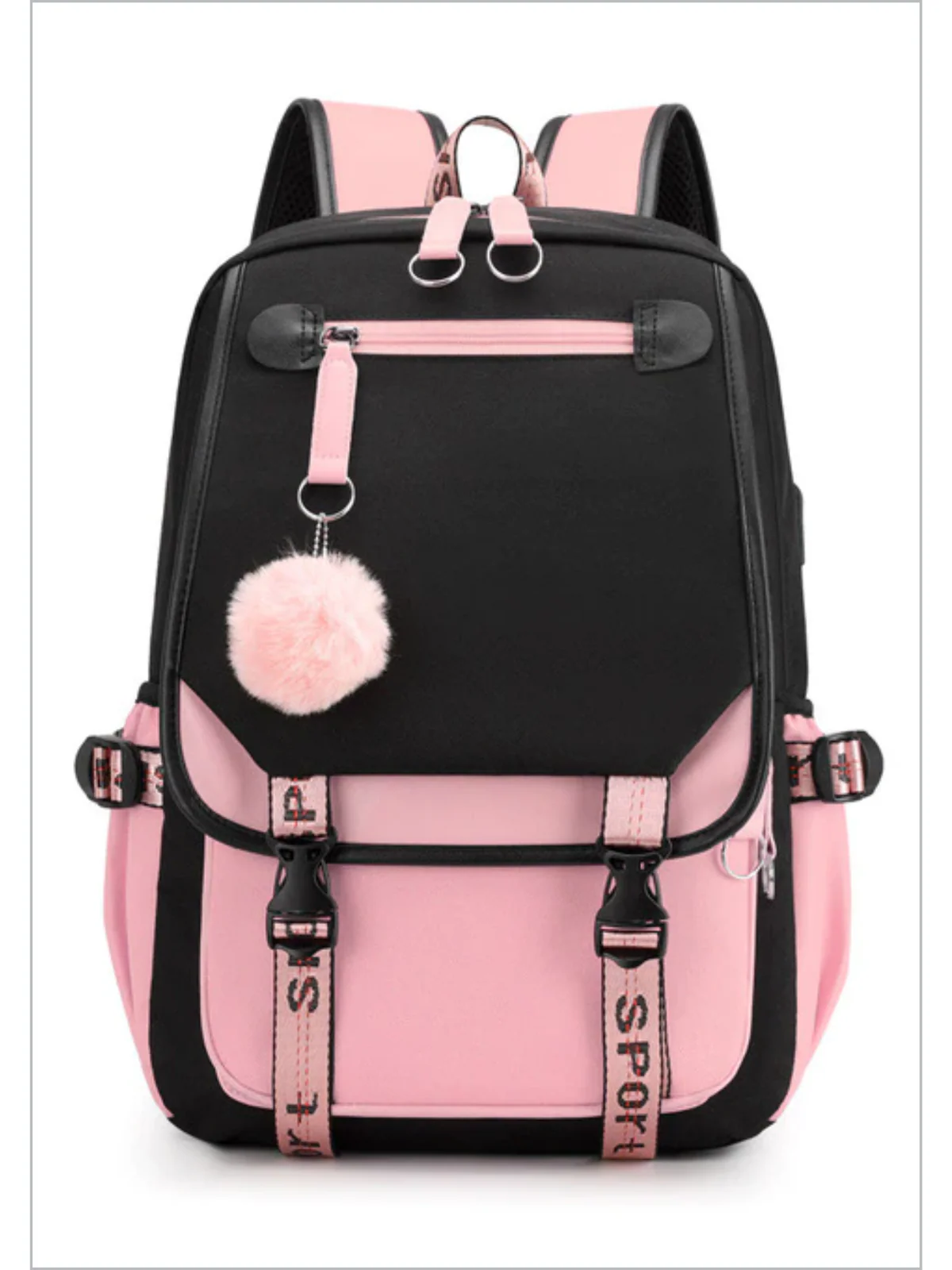 Campus Cool Girl USB Port Backpack - Image 2