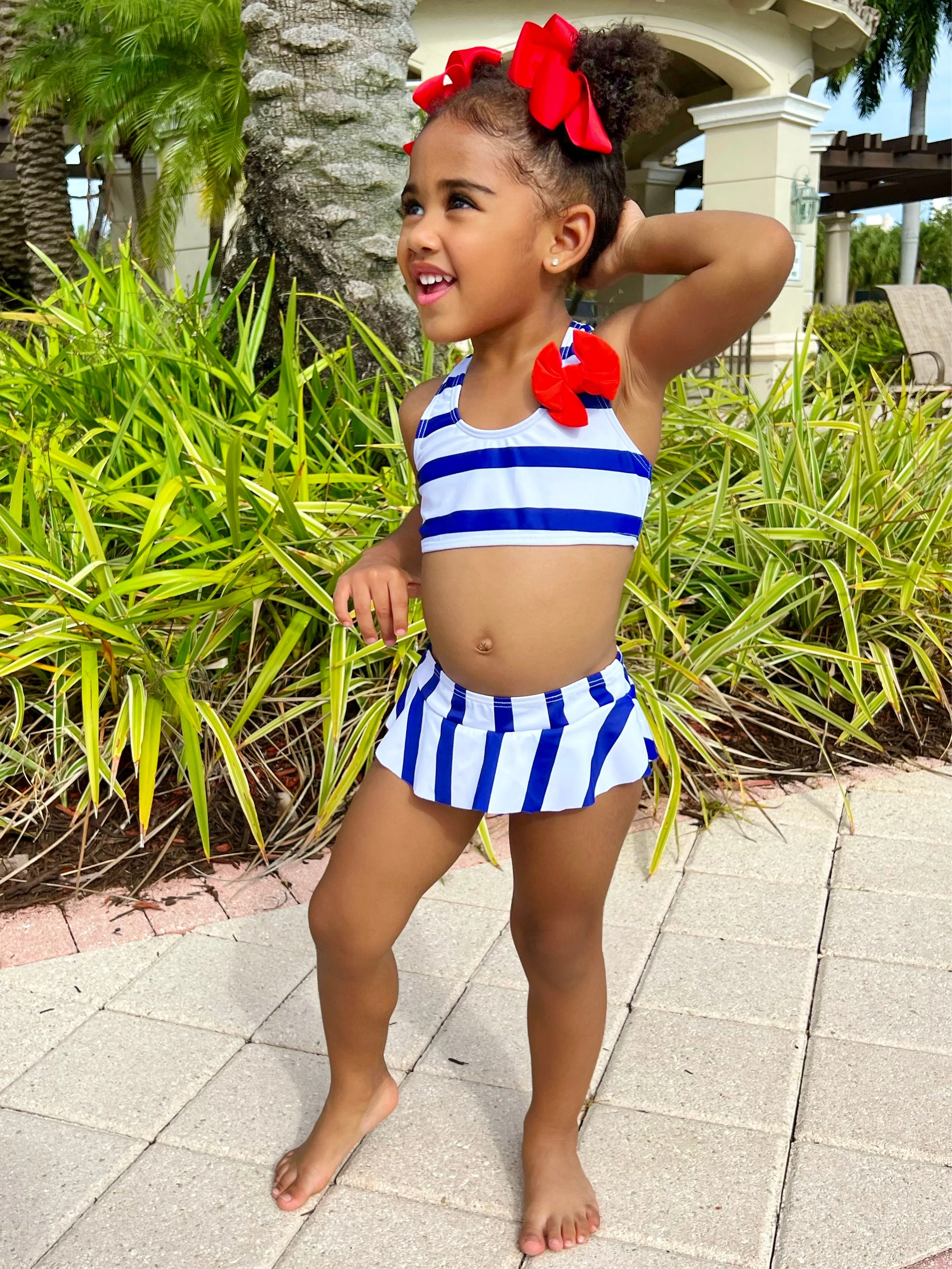 Seas The Day Striped Two Piece Swimsuit - Image 3