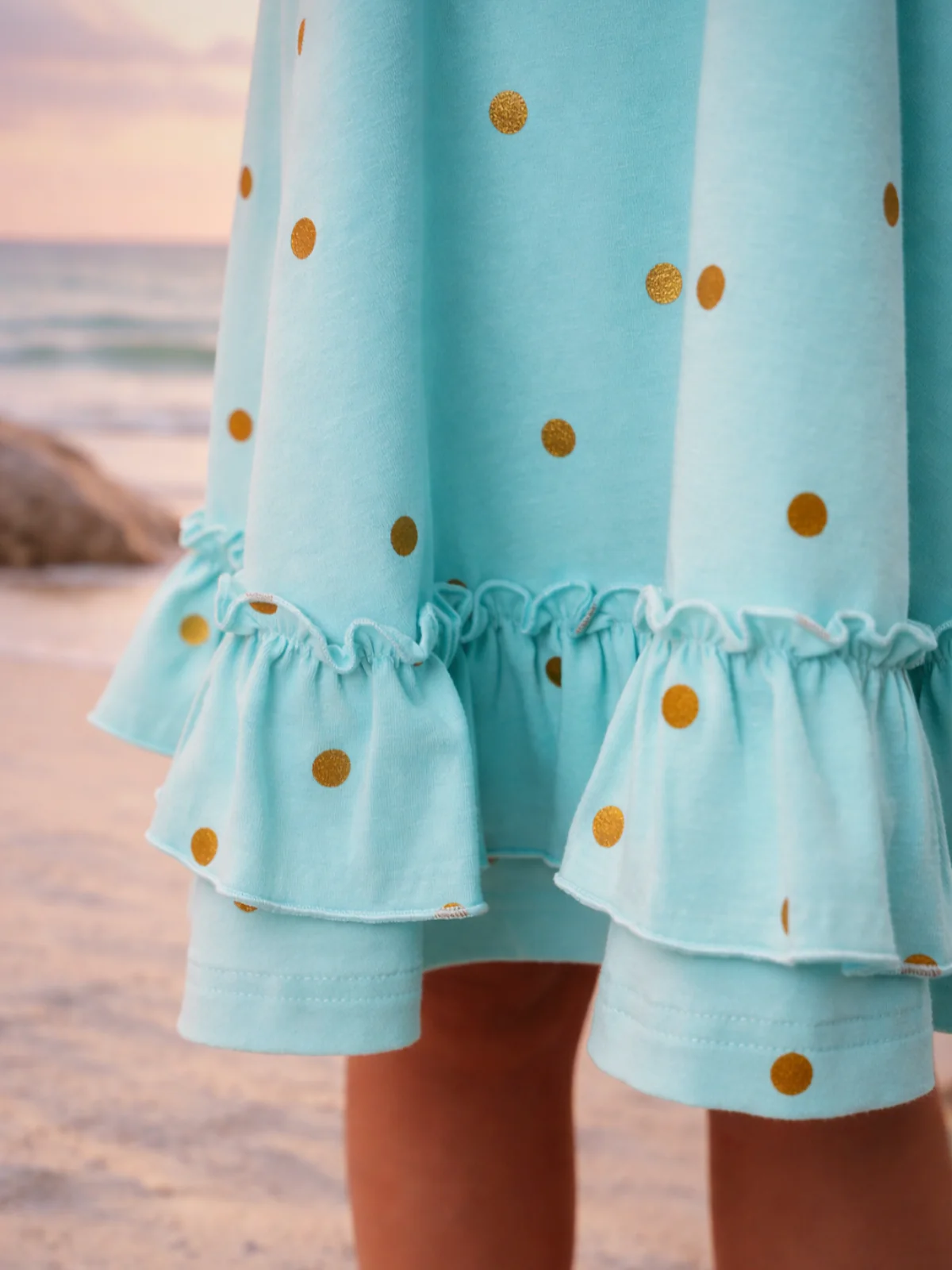 Seaside Polka Dot Sleeveless Cotton Dress - Image 4