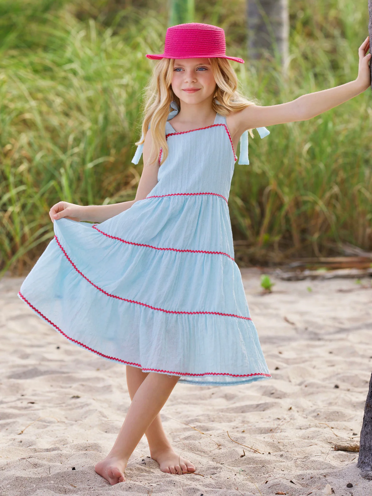 Seaside Breeze Tiered Midi Dress - Image 3