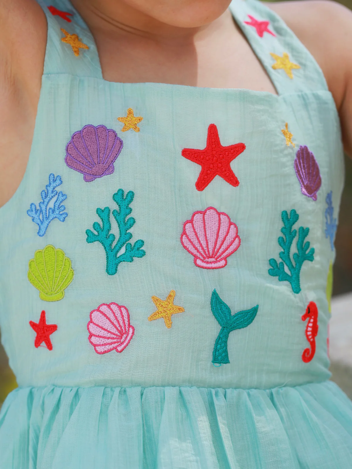 Seaside Cutier Embroidered Cross Back Dress - Image 3