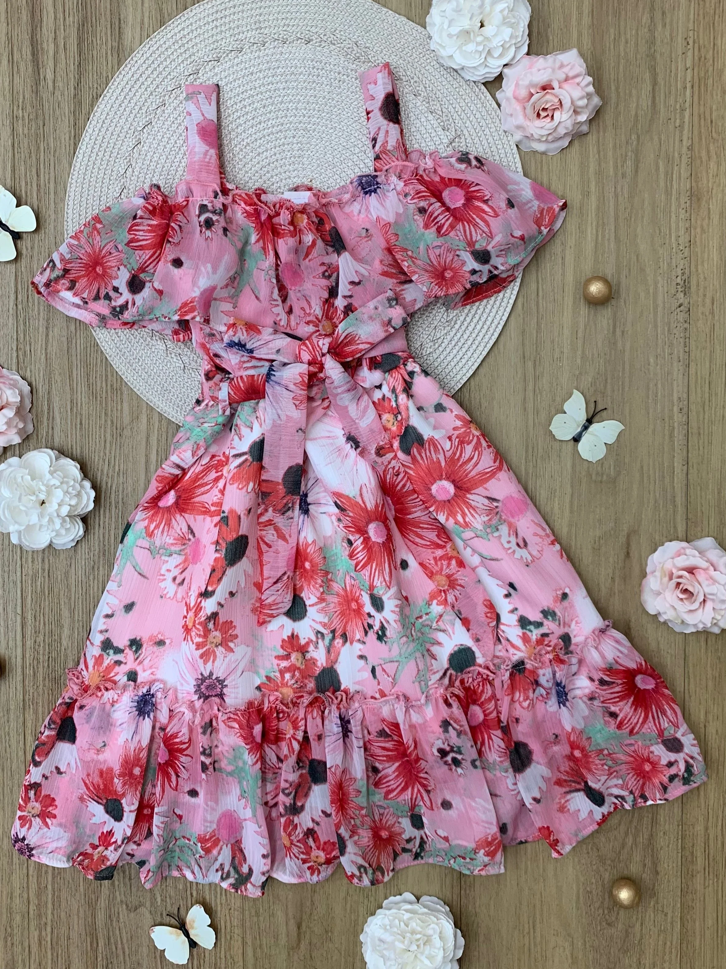 Seaside Petals Ruffle Midi Dress - Image 4