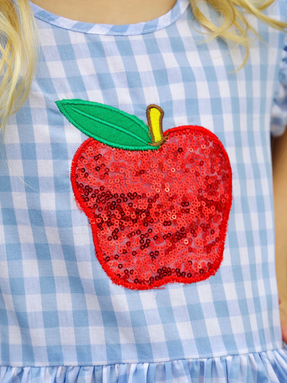 Sequin Apple Puff Sleeve Top & Red Short Set - Image 6