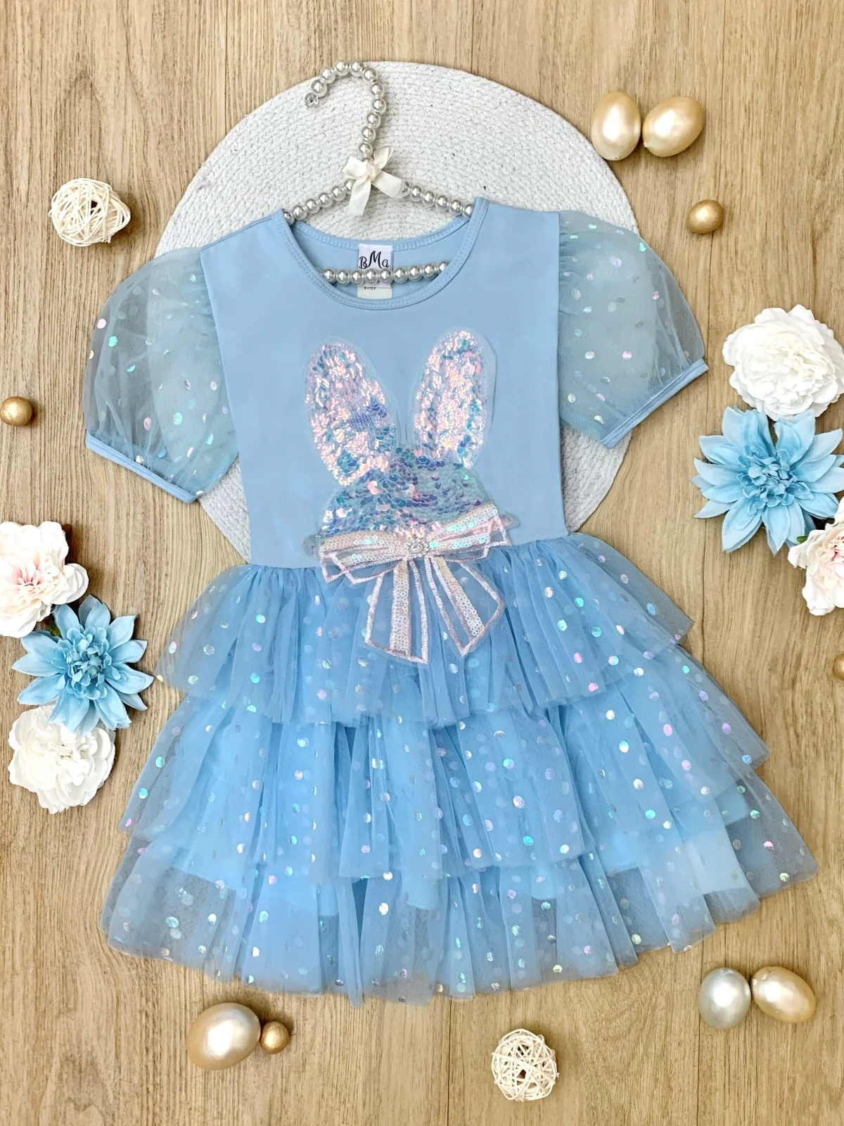 Sequin Bunny Ruffle Tulle Easter Dress - Image 2