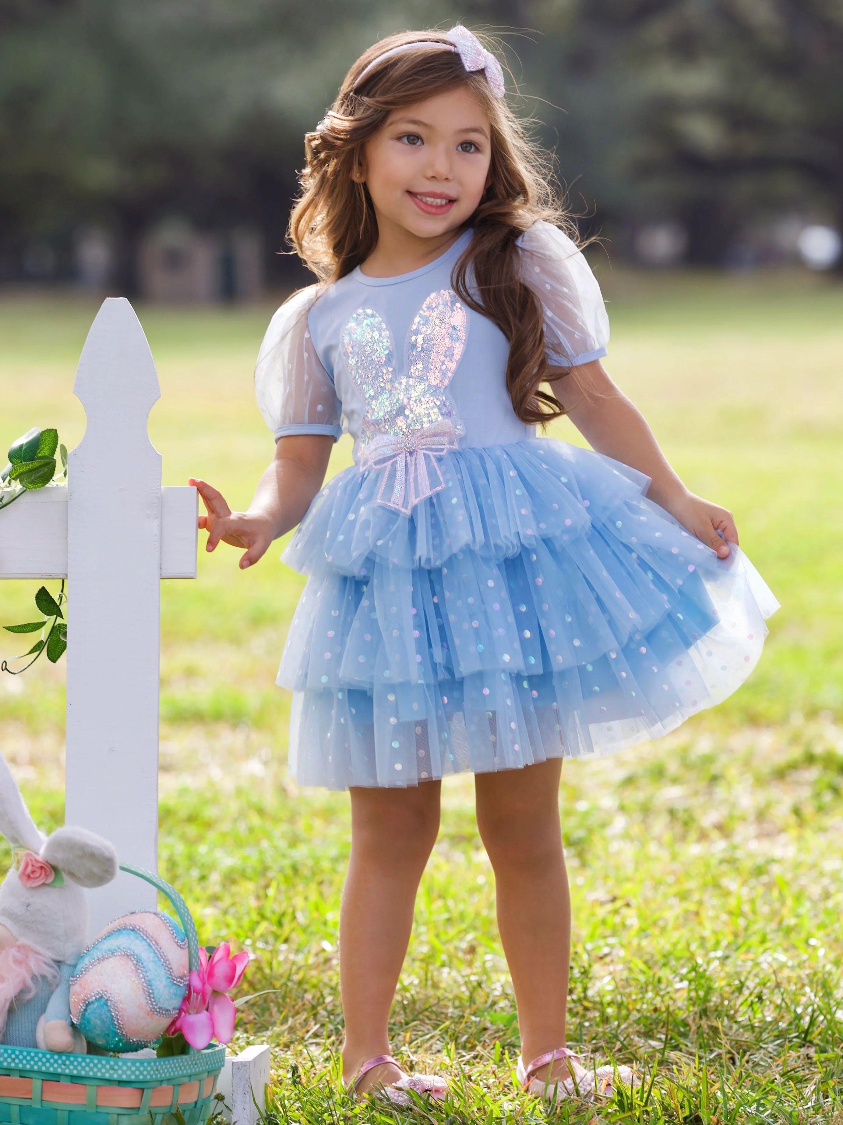 Sequin Bunny Ruffle Tulle Easter Dress - Image 4