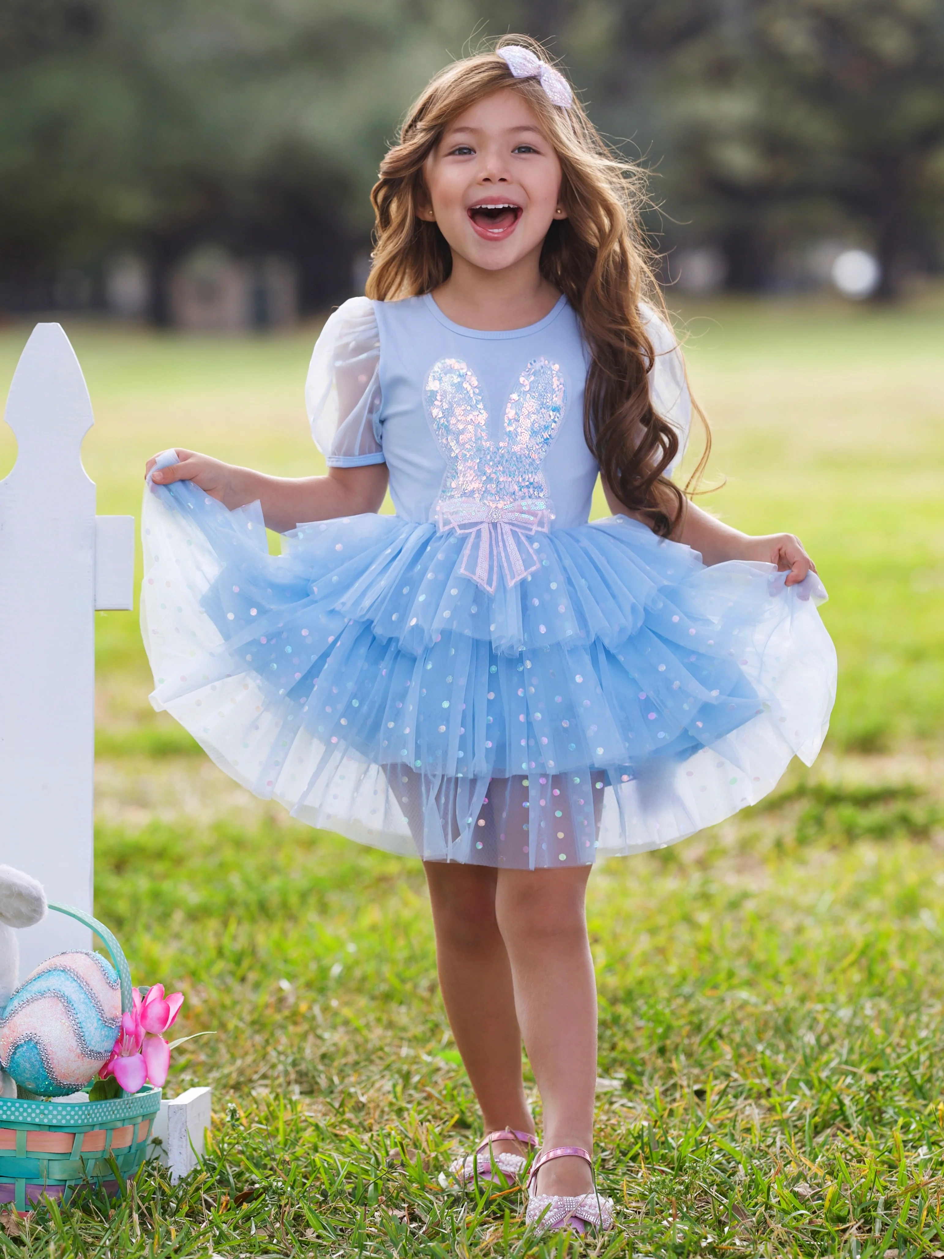 Sequin Bunny Ruffle Tulle Easter Dress - Image 5