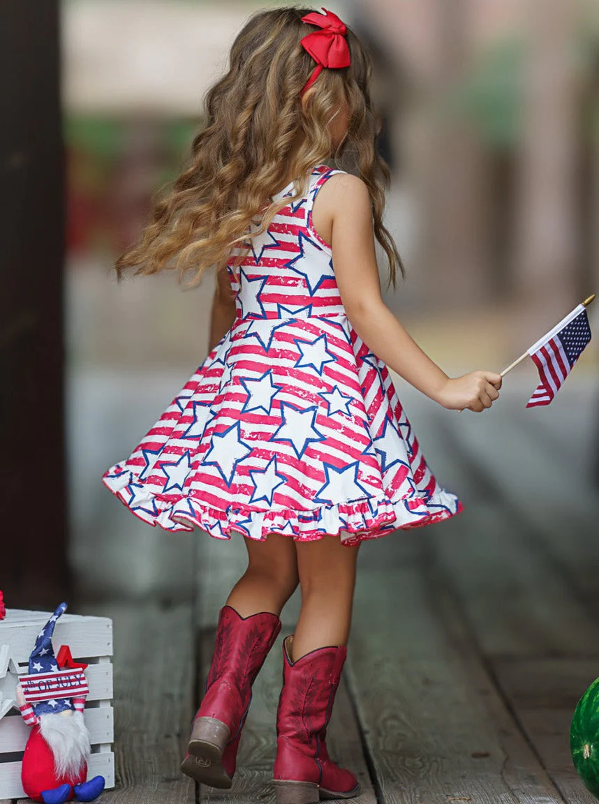 She Loves Stars and Stripes Ruffle Hem Sundress - Image 6