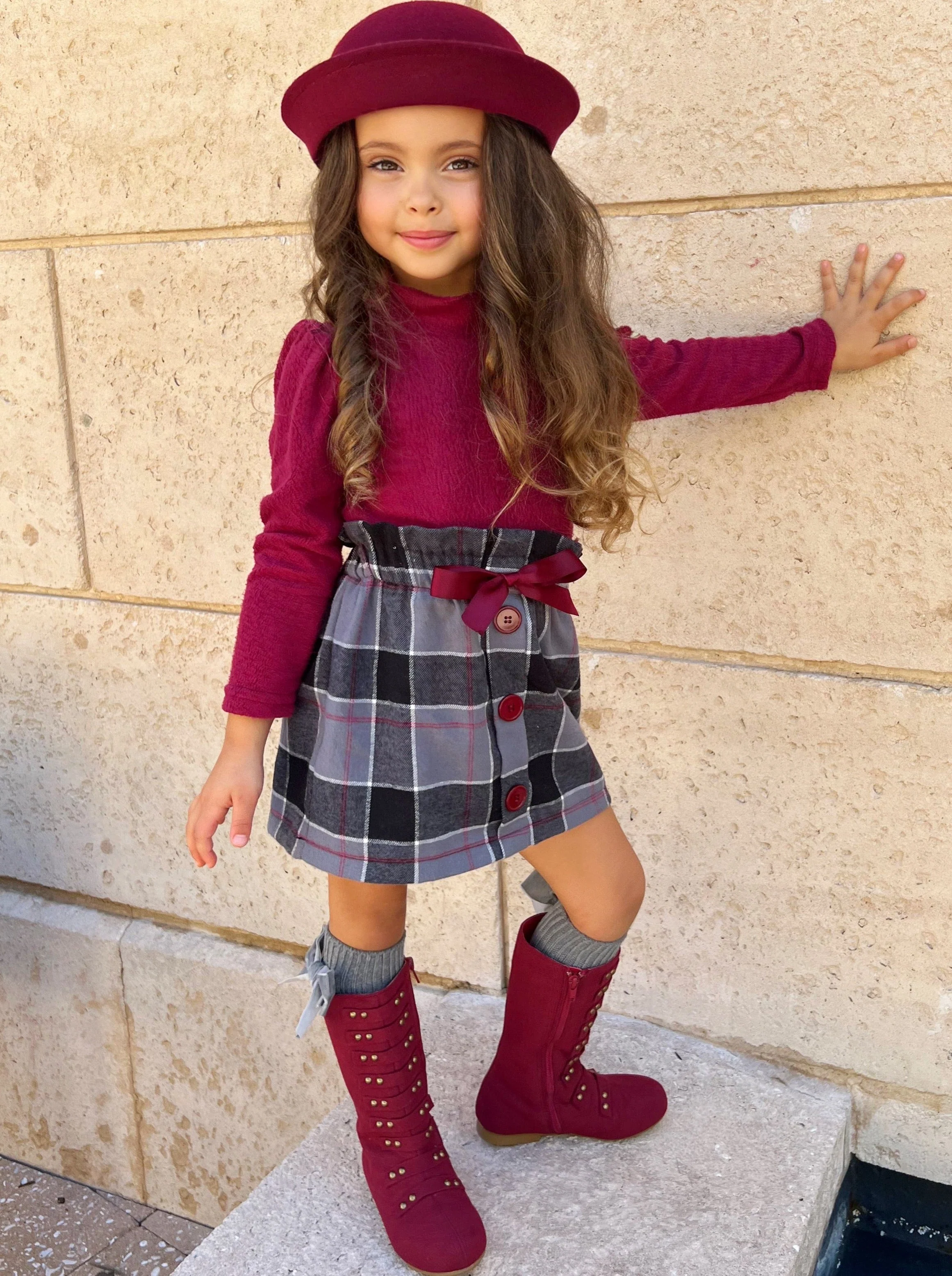 First Outing Wooly Turtleneck And Skirt Set - Image 3