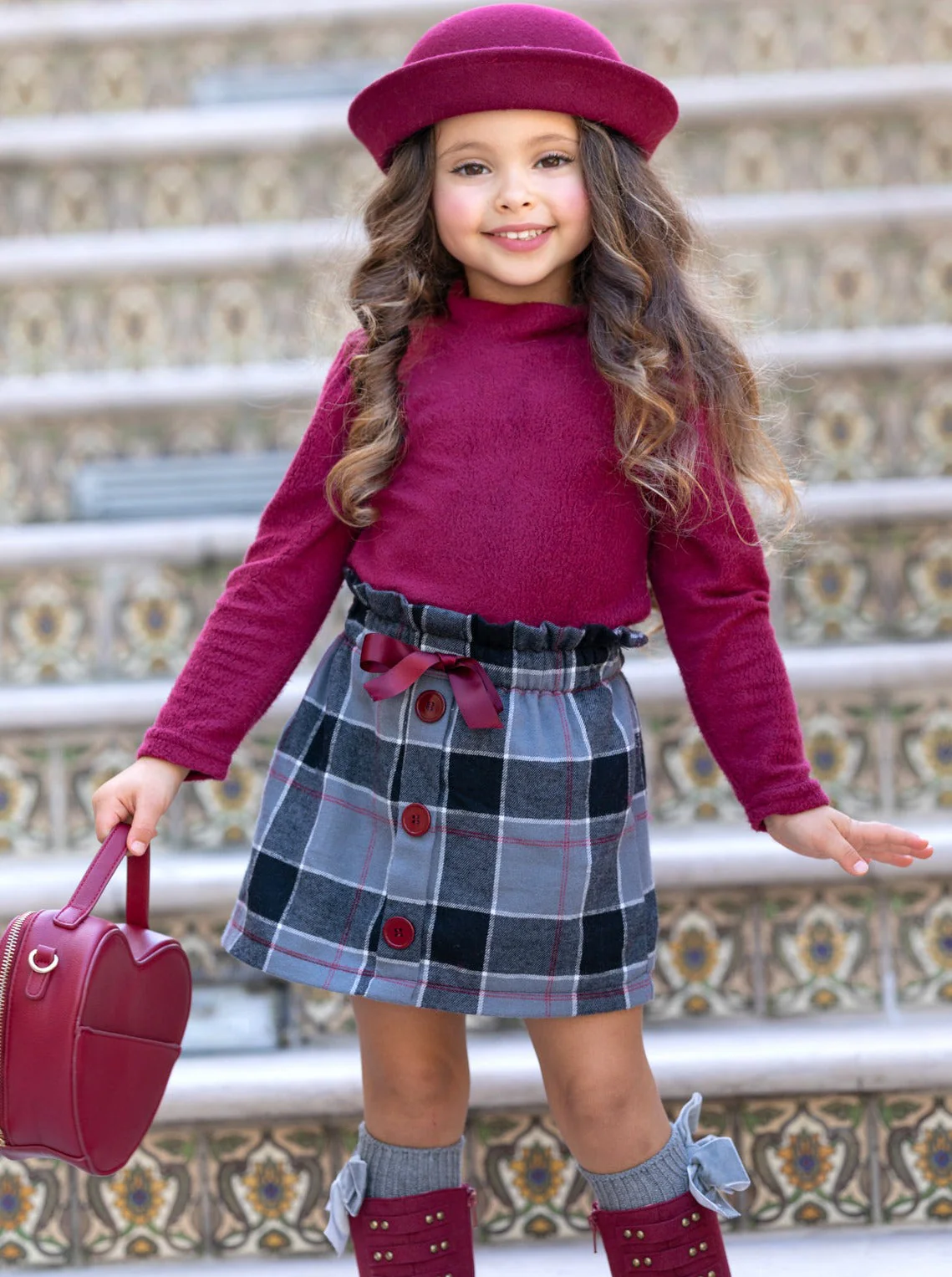 First Outing Wooly Turtleneck And Skirt Set - Image 4