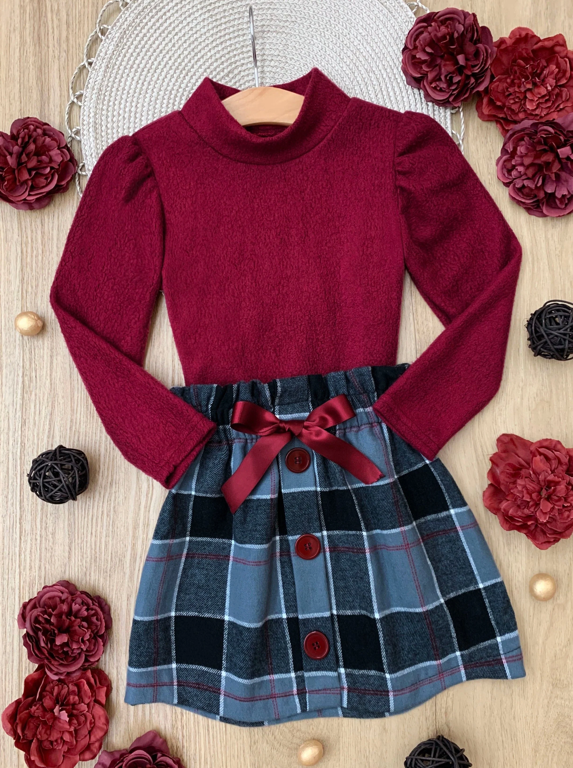 First Outing Wooly Turtleneck And Skirt Set - Image 5