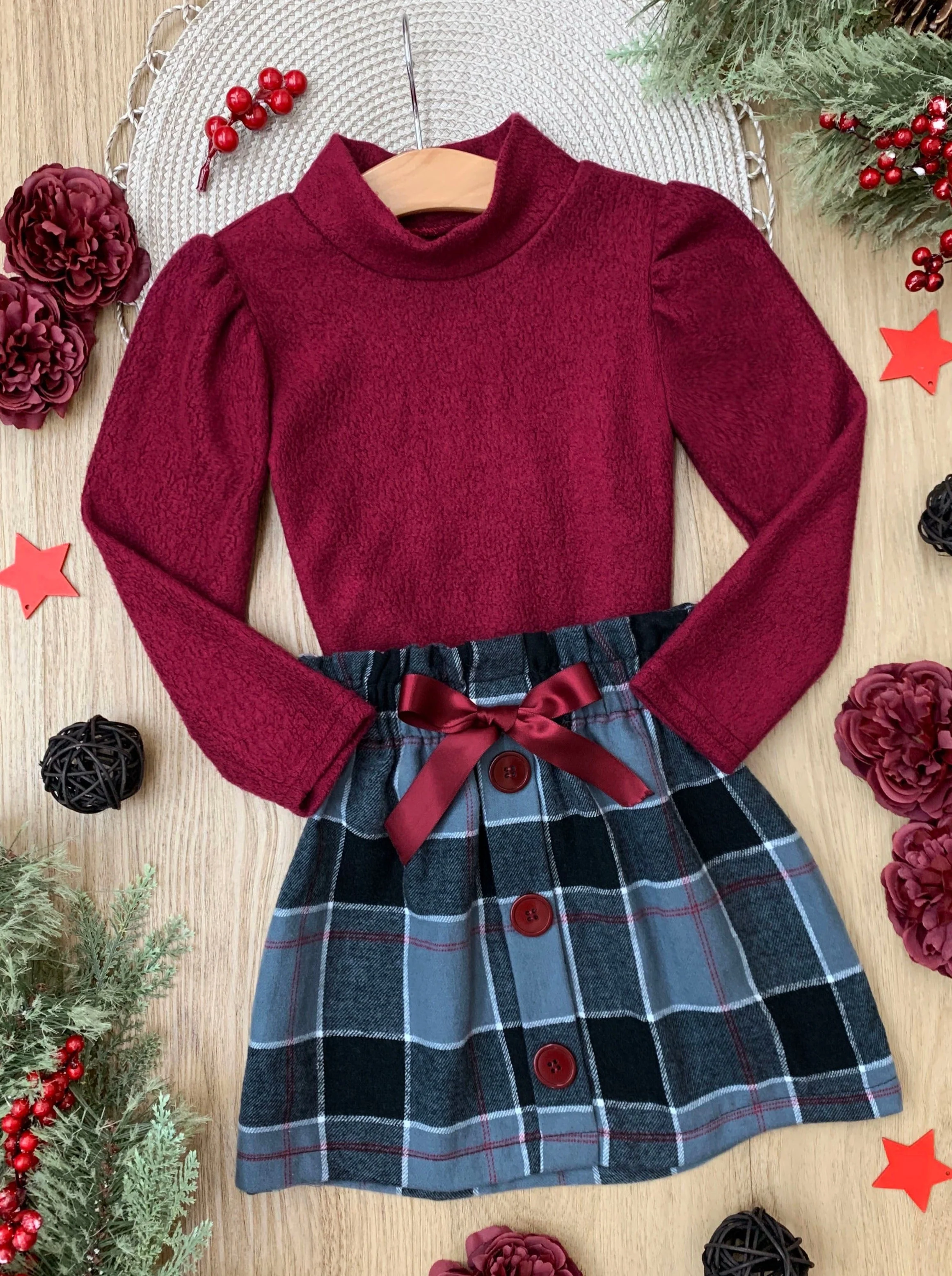 First Outing Wooly Turtleneck And Skirt Set - Image 8