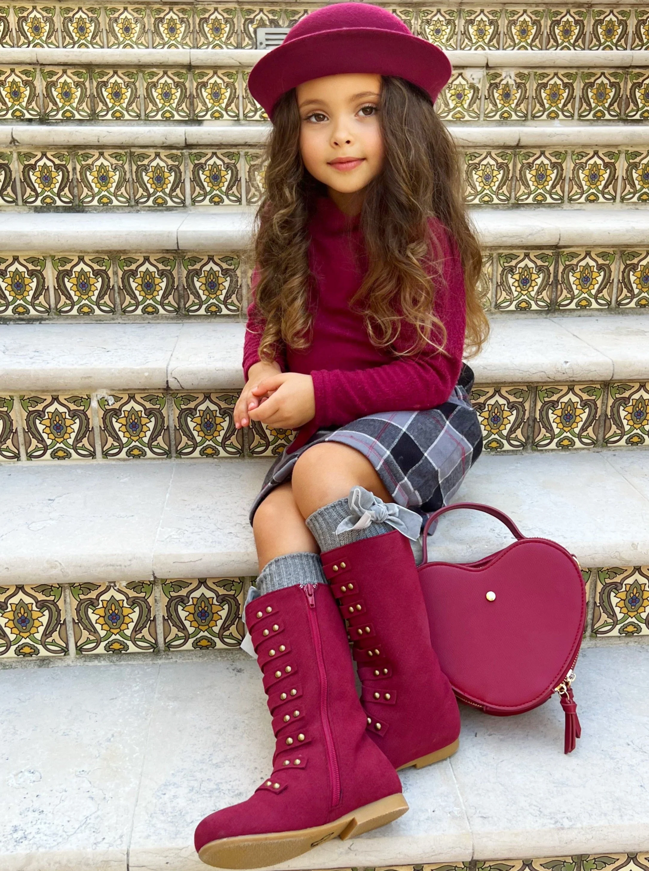 First Outing Wooly Turtleneck And Skirt Set - Image 9