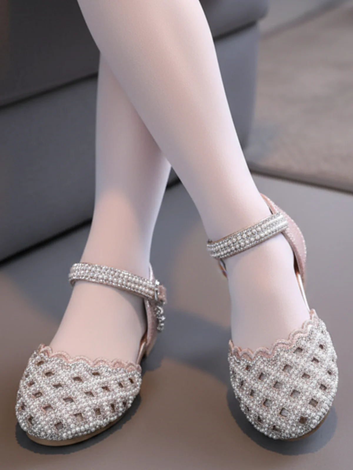 Shimmer Stride Soft Leather Sandals - Image 6