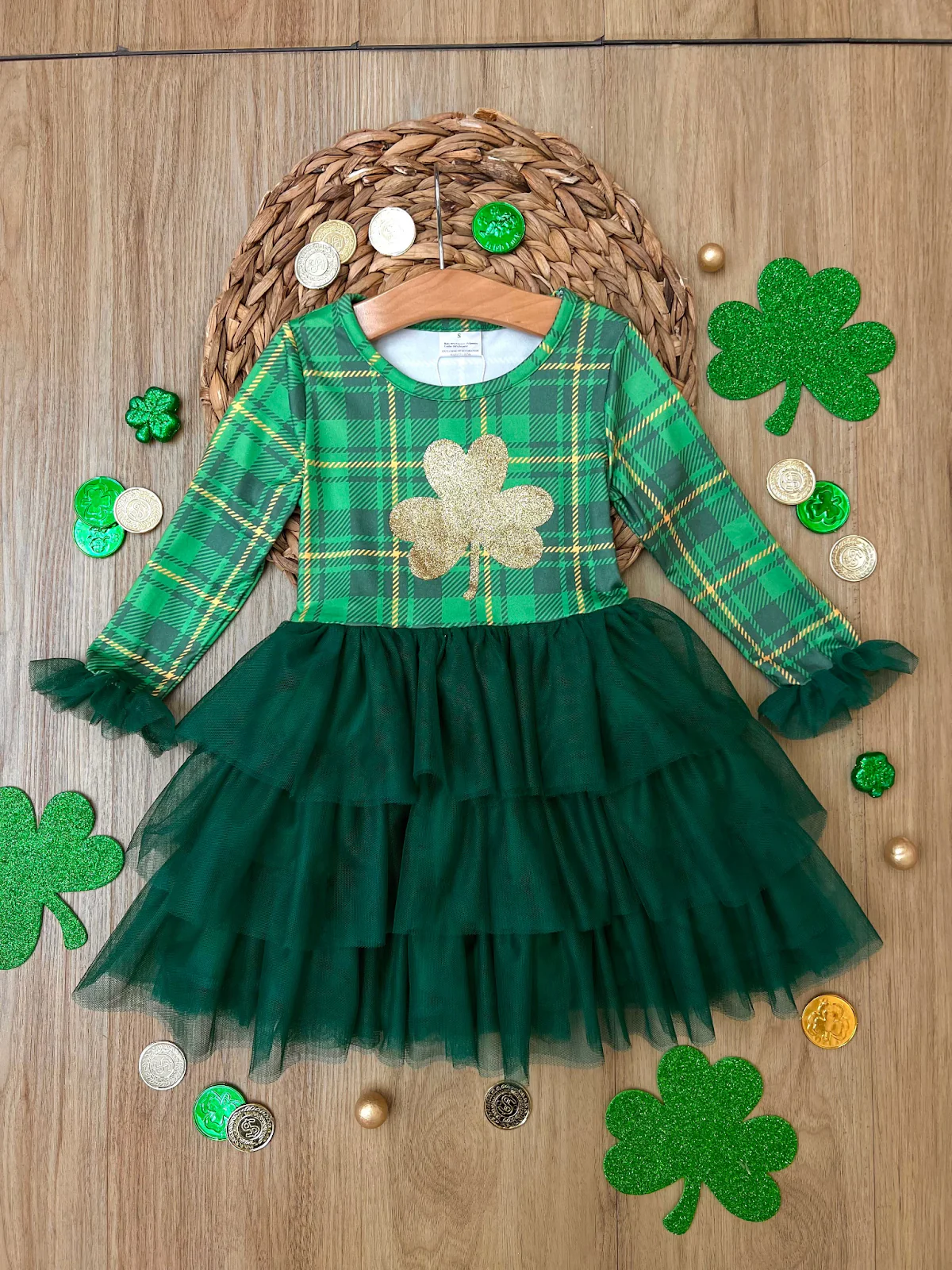 Shimmering Shamrocks Tiered Tutu Dress - Image 2