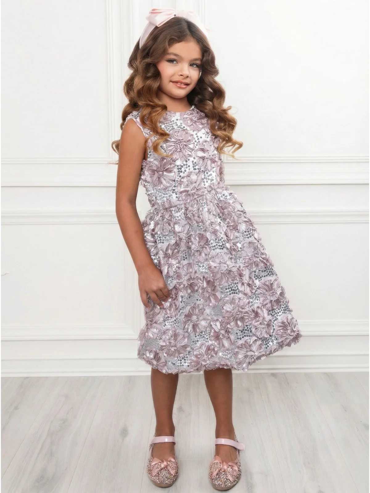 Dazzling Silver Petal Princess Tank Dress - Image 2