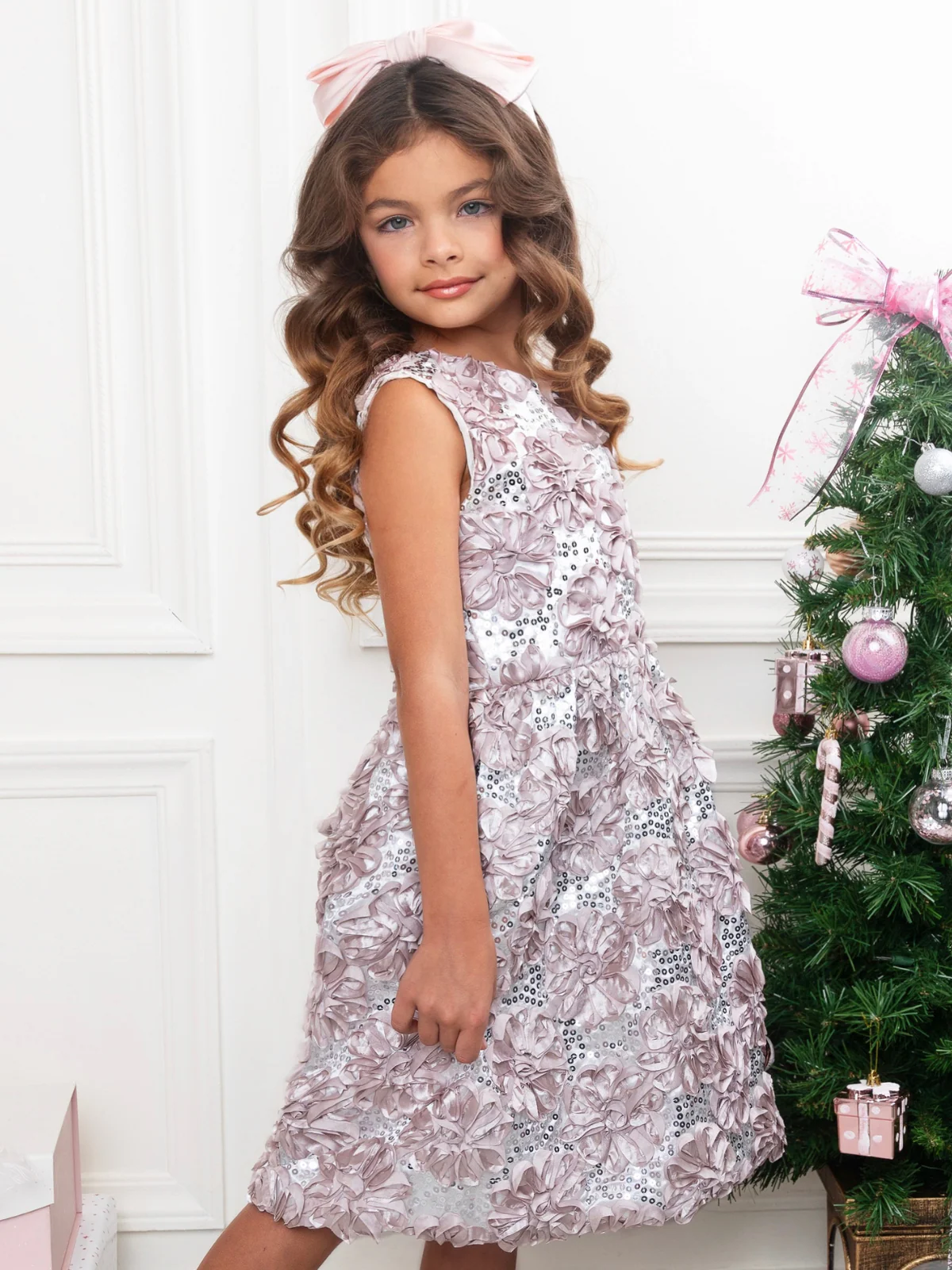 Dazzling Silver Petal Princess Tank Dress - Image 3