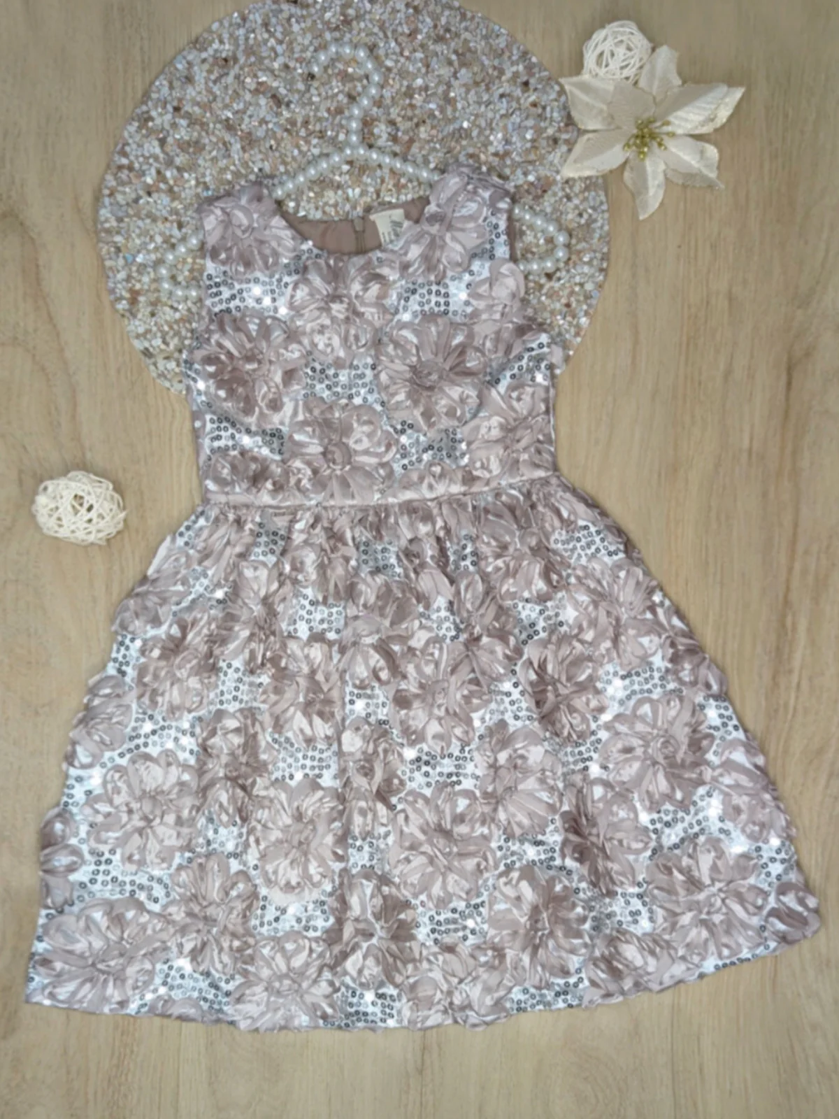 Dazzling Silver Petal Princess Tank Dress - Image 5