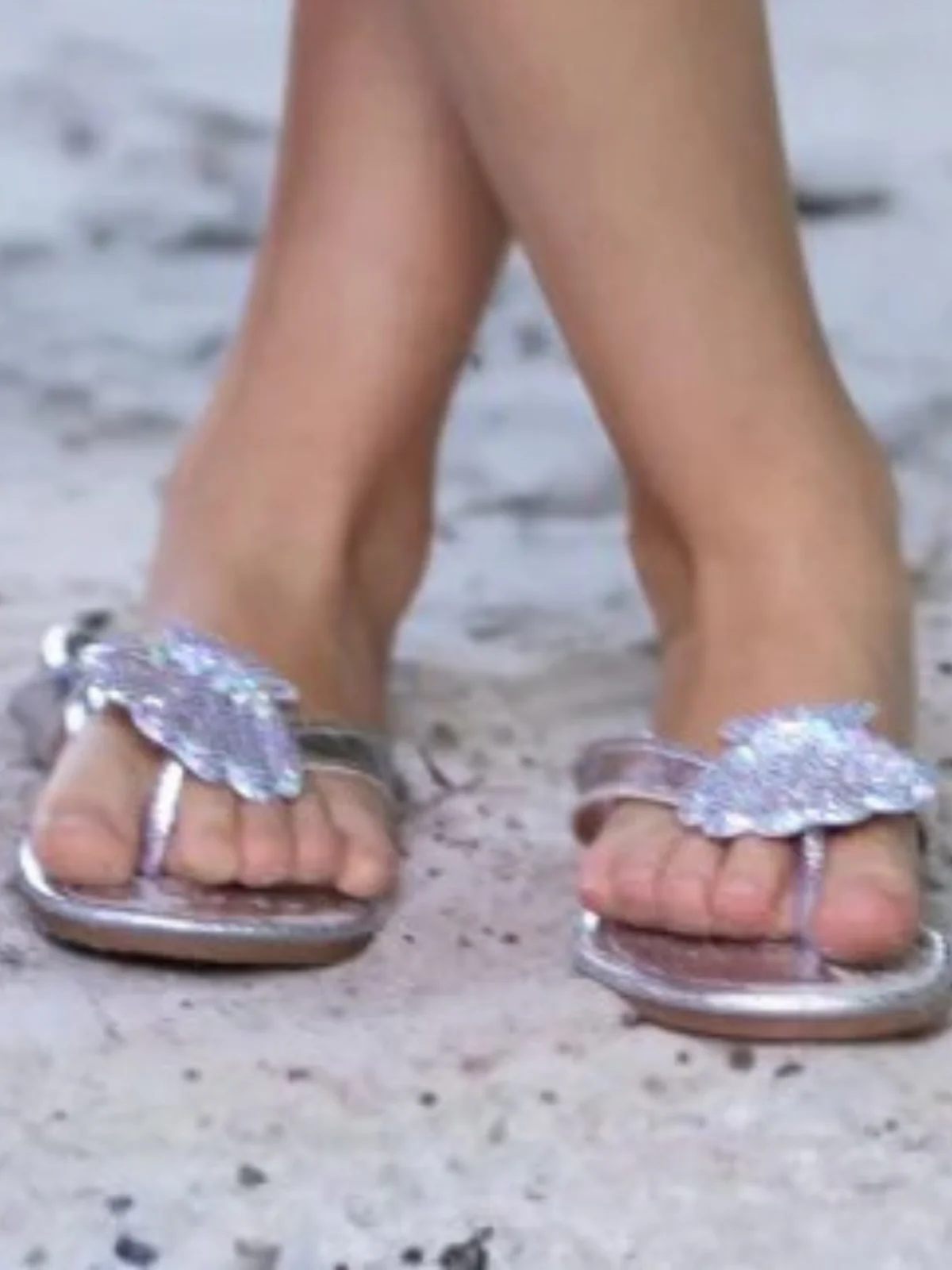Silver Seashell Sparkle Sandals - Image 3