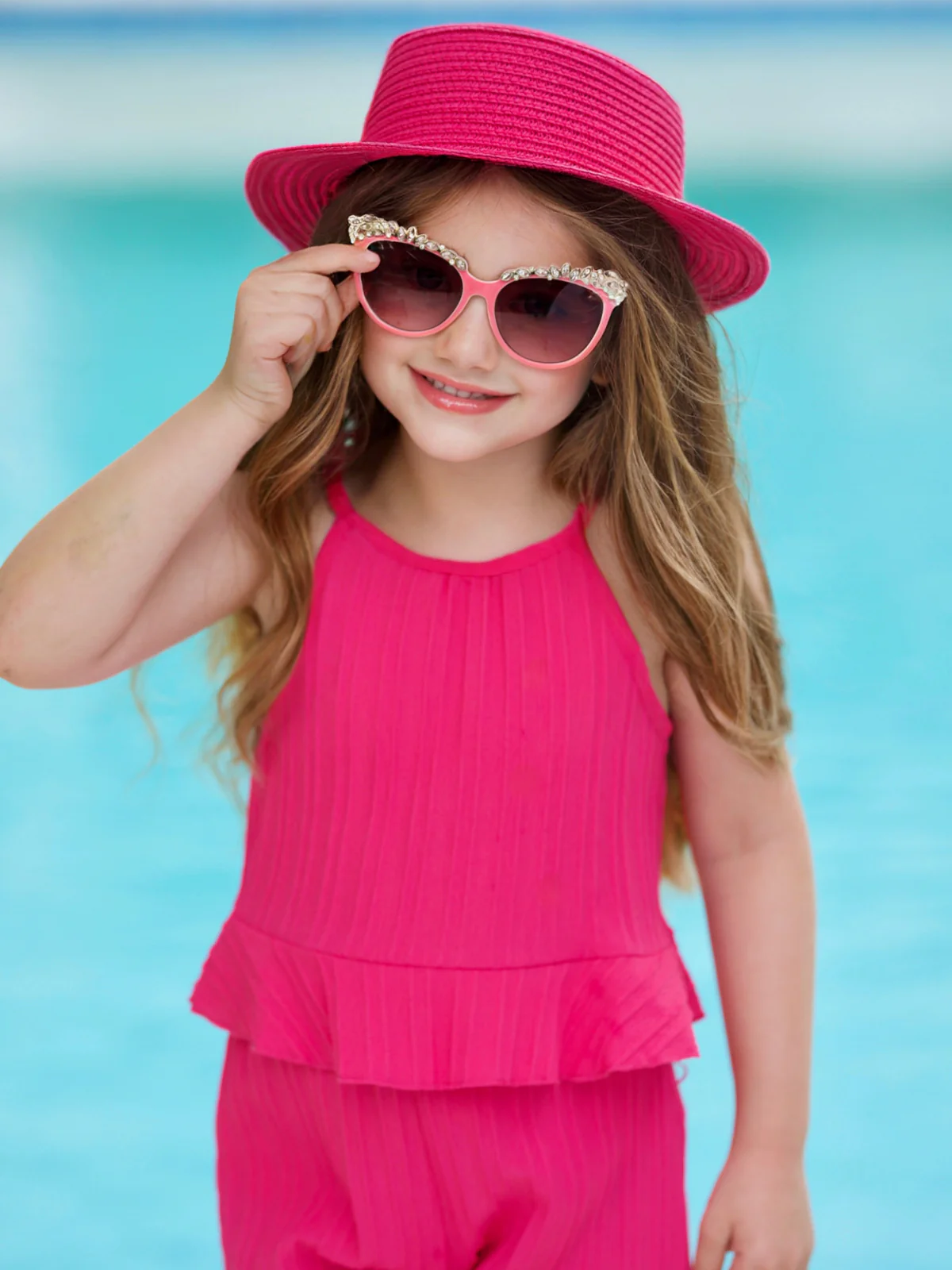 Sleeveless Ruffle Tank Top & Shorts Set - Image 3