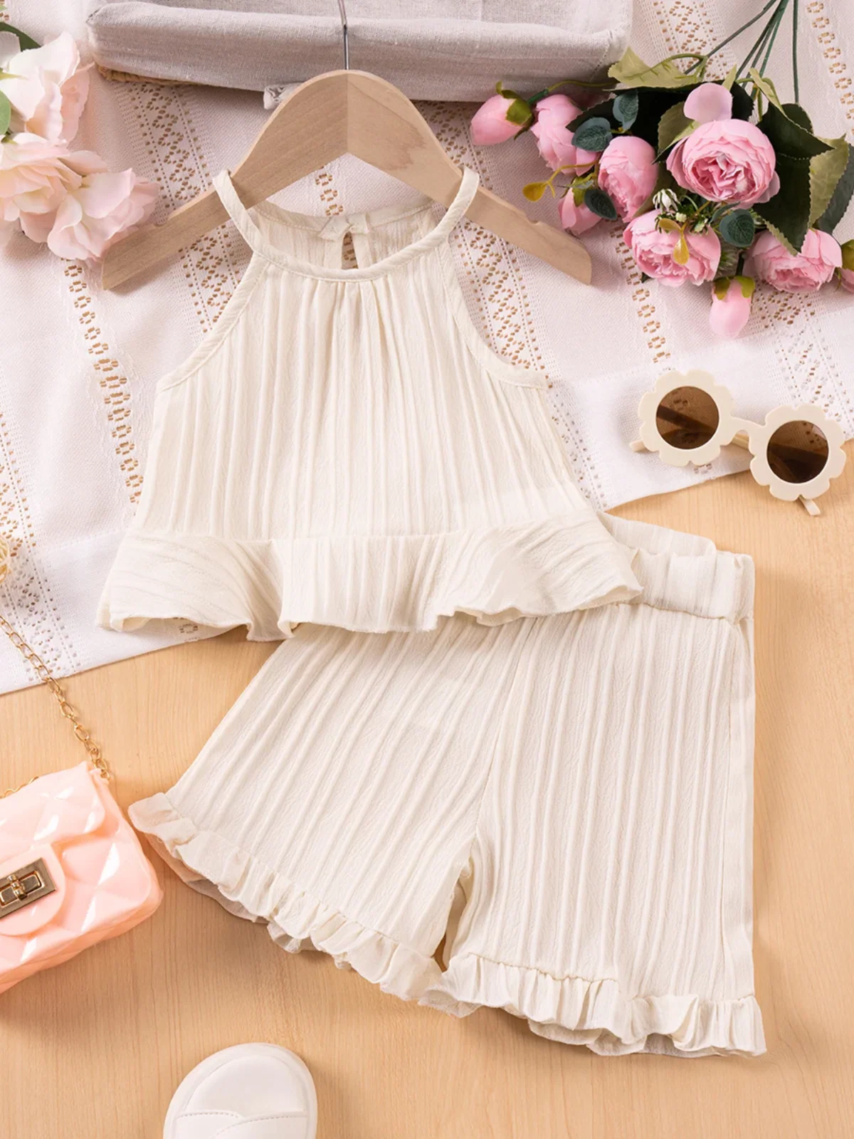 Sleeveless Ruffle Tank Top & Shorts Set - Image 6