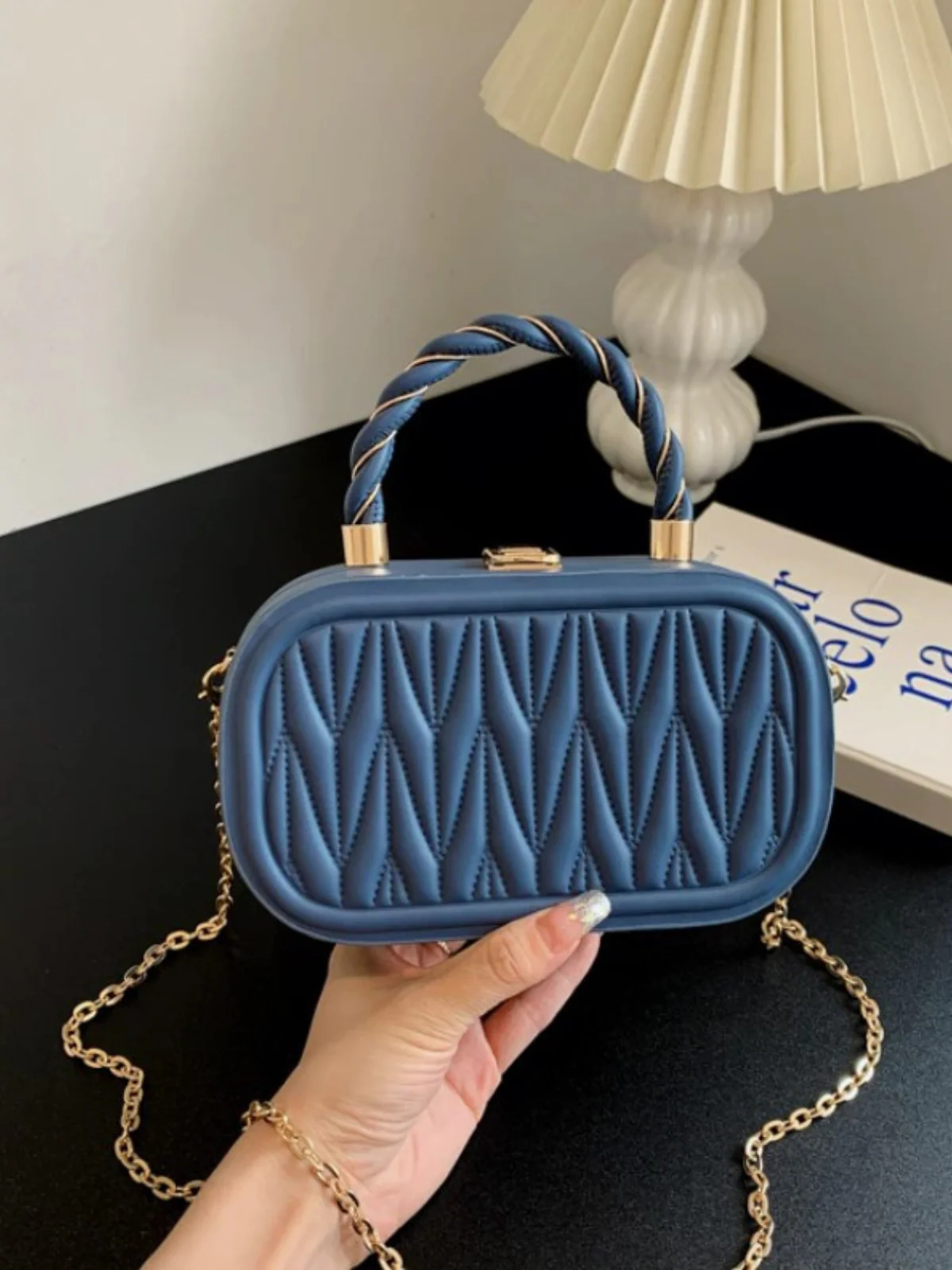 Trendy Choice Ruched Leather Box Bag - Image 7