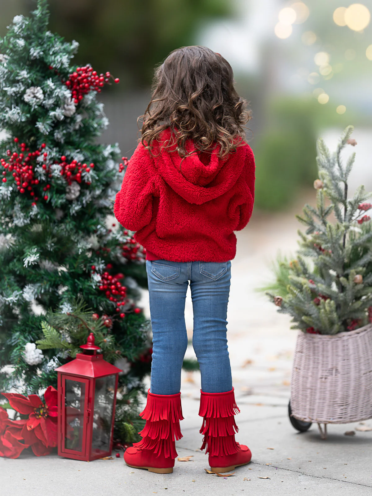 SmileyWorld Choosing Joy Reindeer Sherpa Hoodie - Image 4