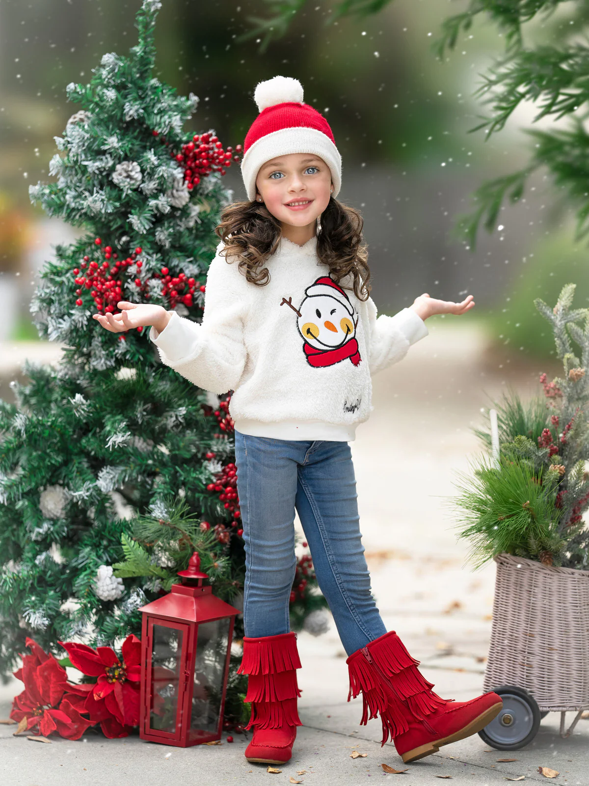 SmileyWorld Cozy Winter Snowman Sherpa Hoodie - Image 5