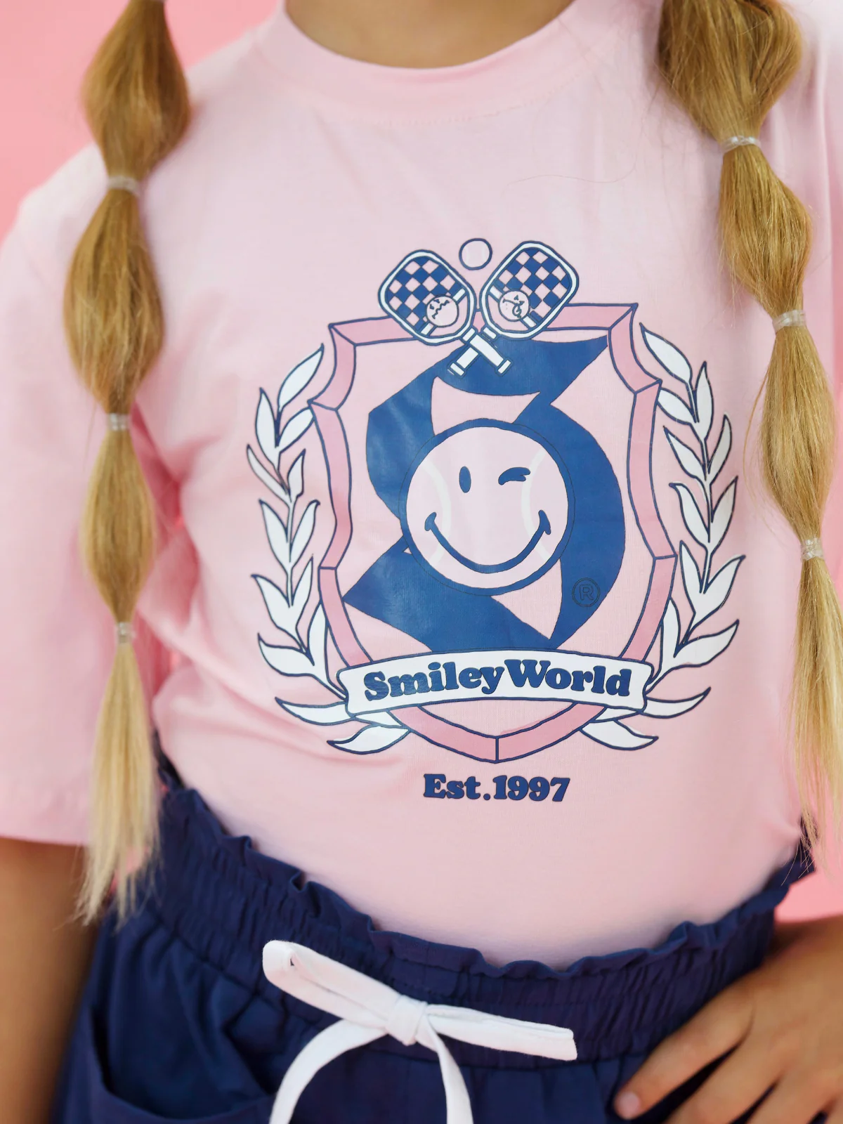 SmileyWorld Crest & Confidence Varsity Top and Athletic Short Set - Image 3