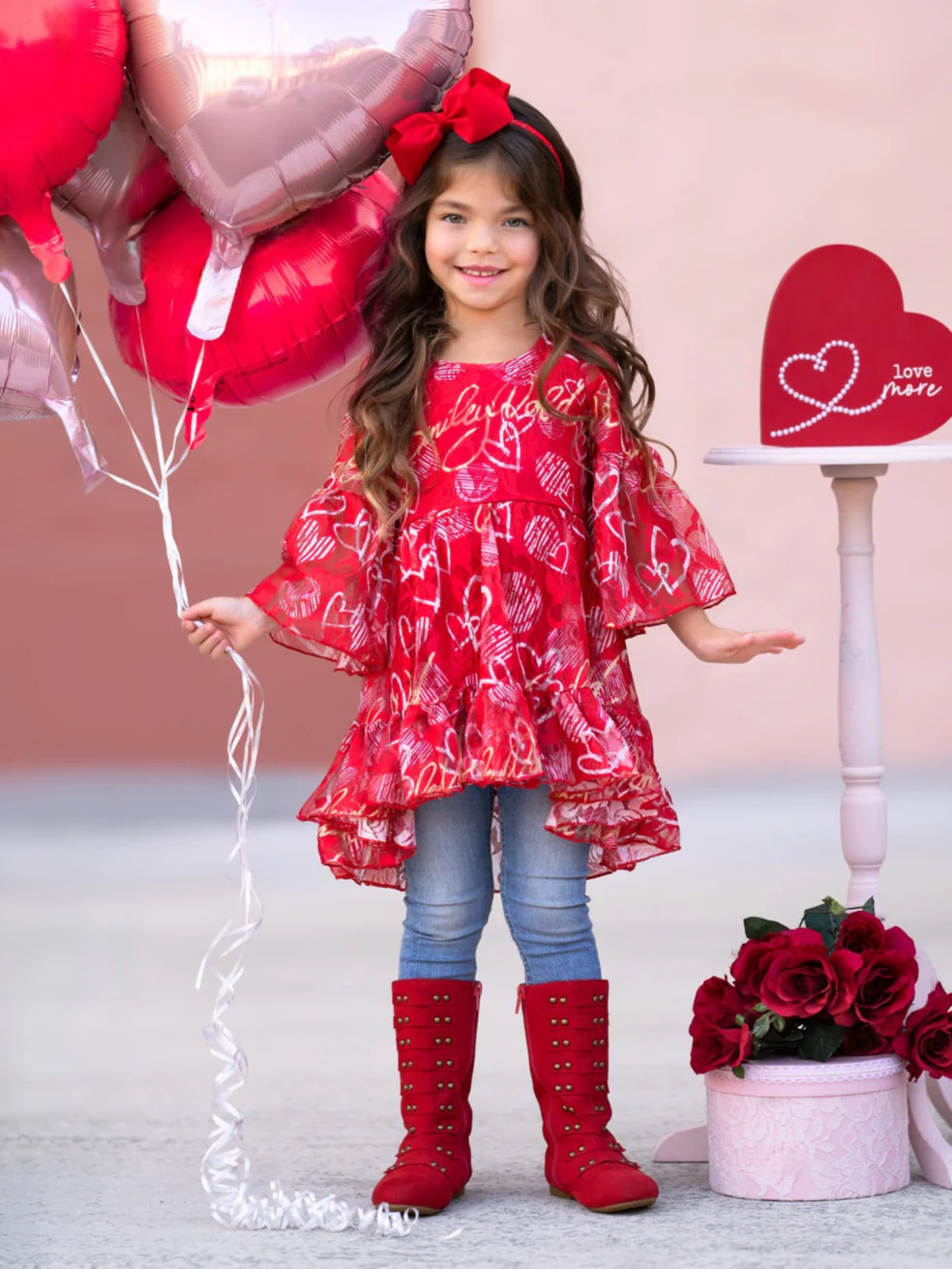 SmileyWorld Heart to Heart Hi-Lo Ruffle Tunic - Image 2