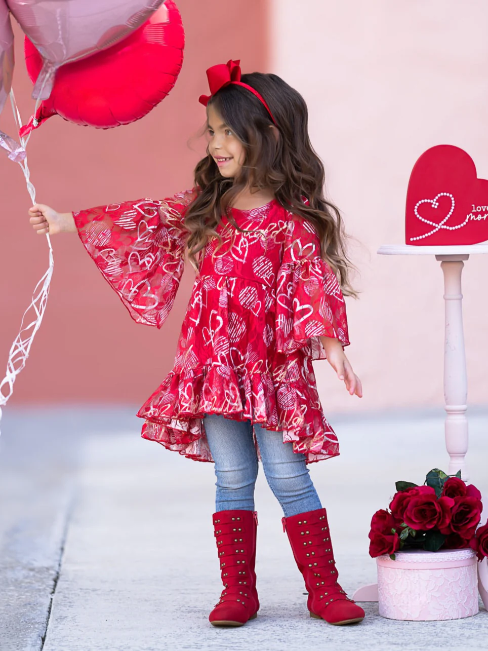 SmileyWorld Heart to Heart Hi-Lo Ruffle Tunic - Image 3