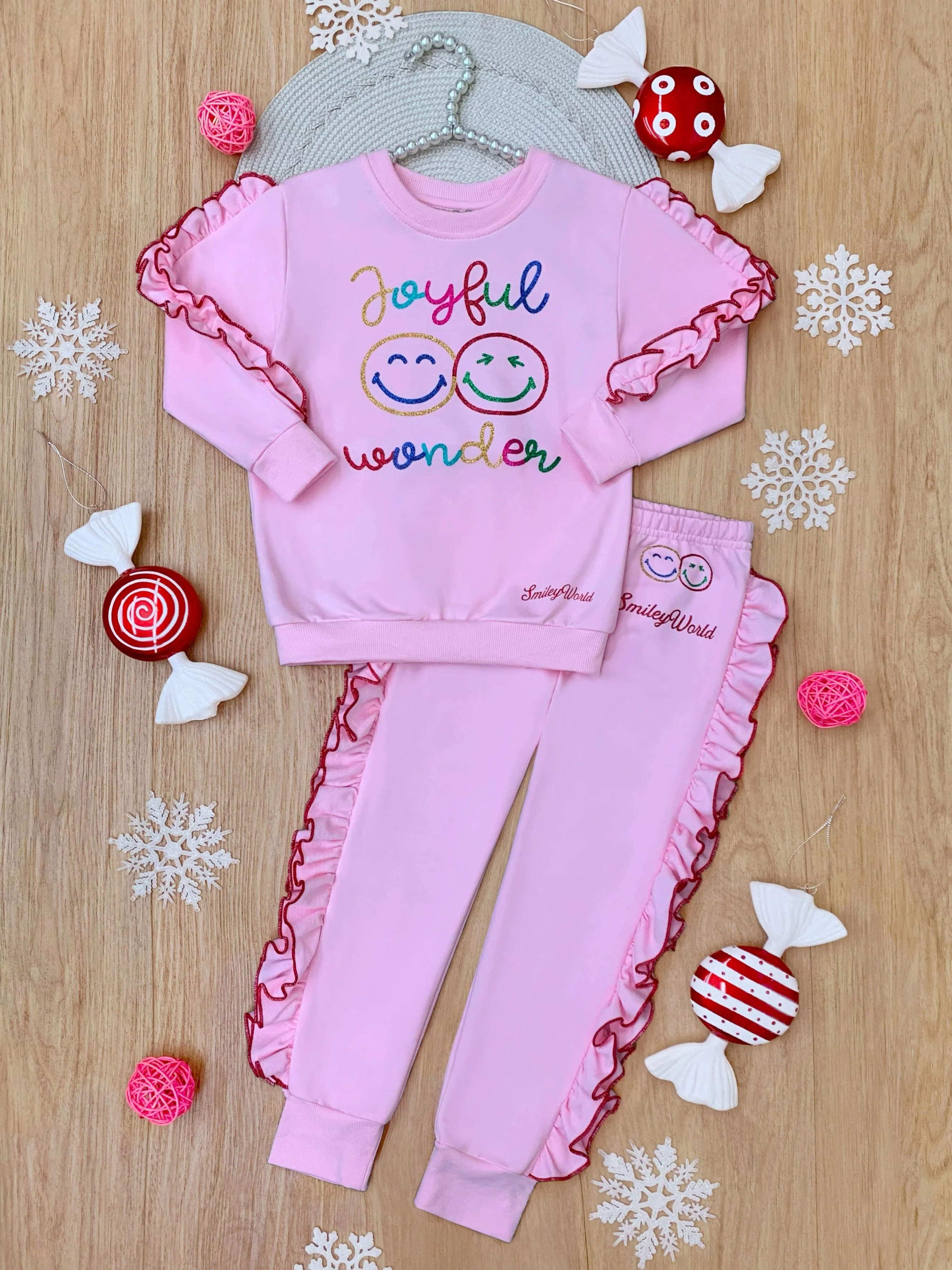 SmileyWorld Joyful Wonder Fleece Sweatshirt and Jogger Set - Image 2
